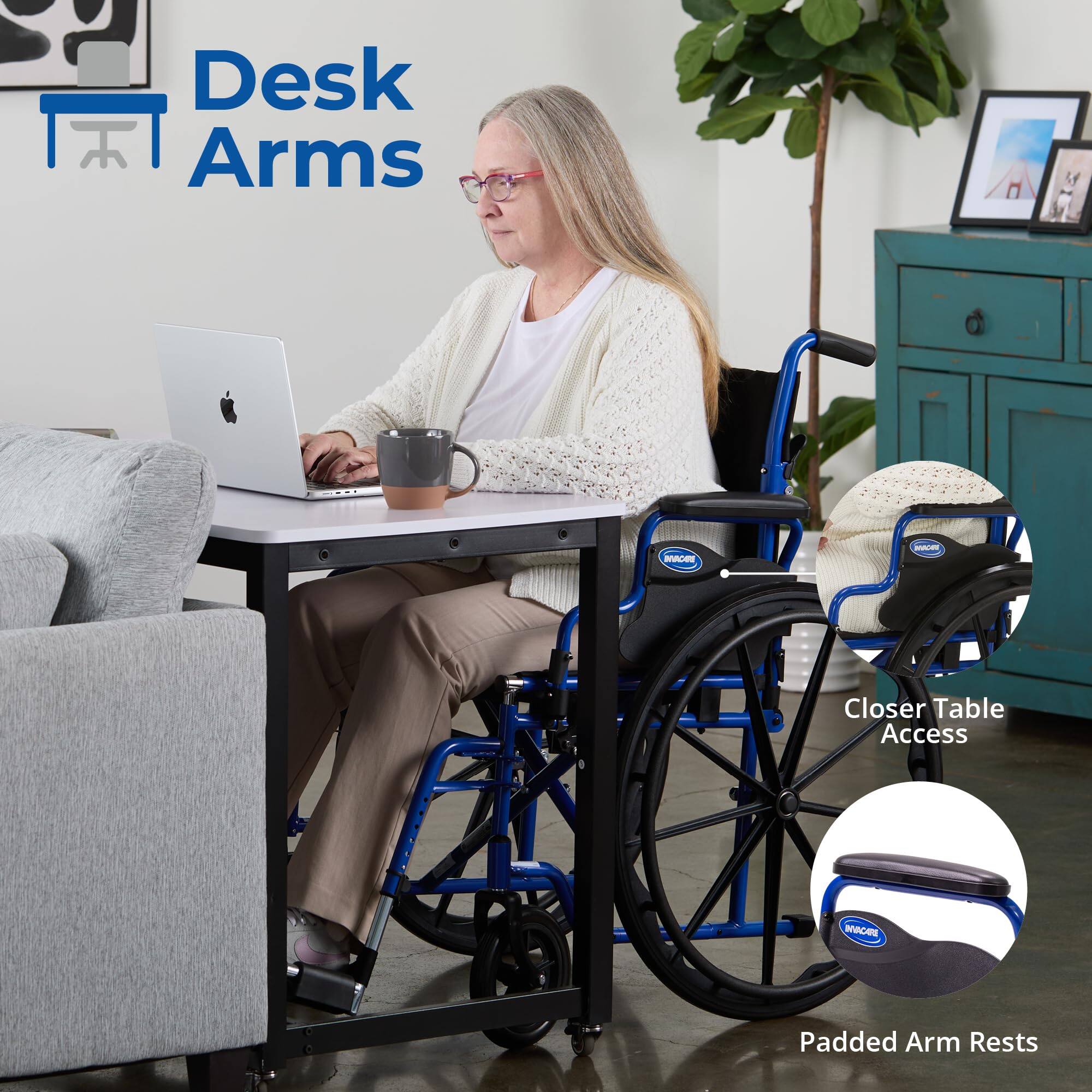 Desk Arms - Closer Table Access, Padded Arm Rests