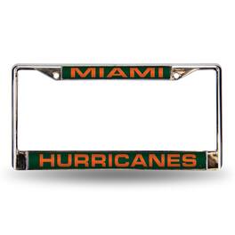 Rico Industries - Miami Hurricanes Chrome Metal Laser Cut License Plate Frame - Multi