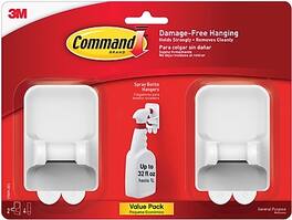 Command - Spray Bottle Hangers, 2.5 lb., 2/Pack - White