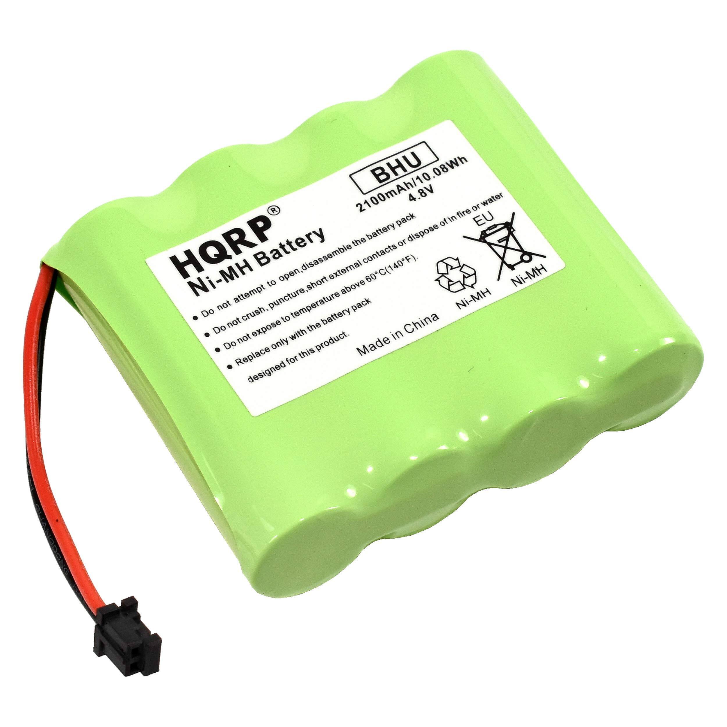 BHU 08Wh 2100mAh/10.08Wh 4.8V

HQRP Ni-MH Battery

- Do not attempt to open, disassemble or dispose of in fire or water.
- Do not crush, puncture, short external contacts or expose to temperature above 60°C (140°F).
- Do not expose to temperature below -20°C (-4°F).
- Replace only with the battery pack designed for this product.
- Made in China

EU Ni-MH

Made in China