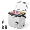 VEVOR - 12 Volt Refrigerator, 19 QT/ 18L Car Fridge, Portable Electric Freezer Compressor with Handle, 12V/24V DC 100-240V AC - Silver;Black