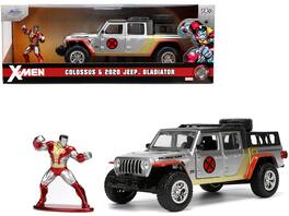 2020 Jeep Gladiator Pickup Silver & Colossus Figurine "X-Men" Marvel "Hollywood Rides" 1/32 Model Car by Jada