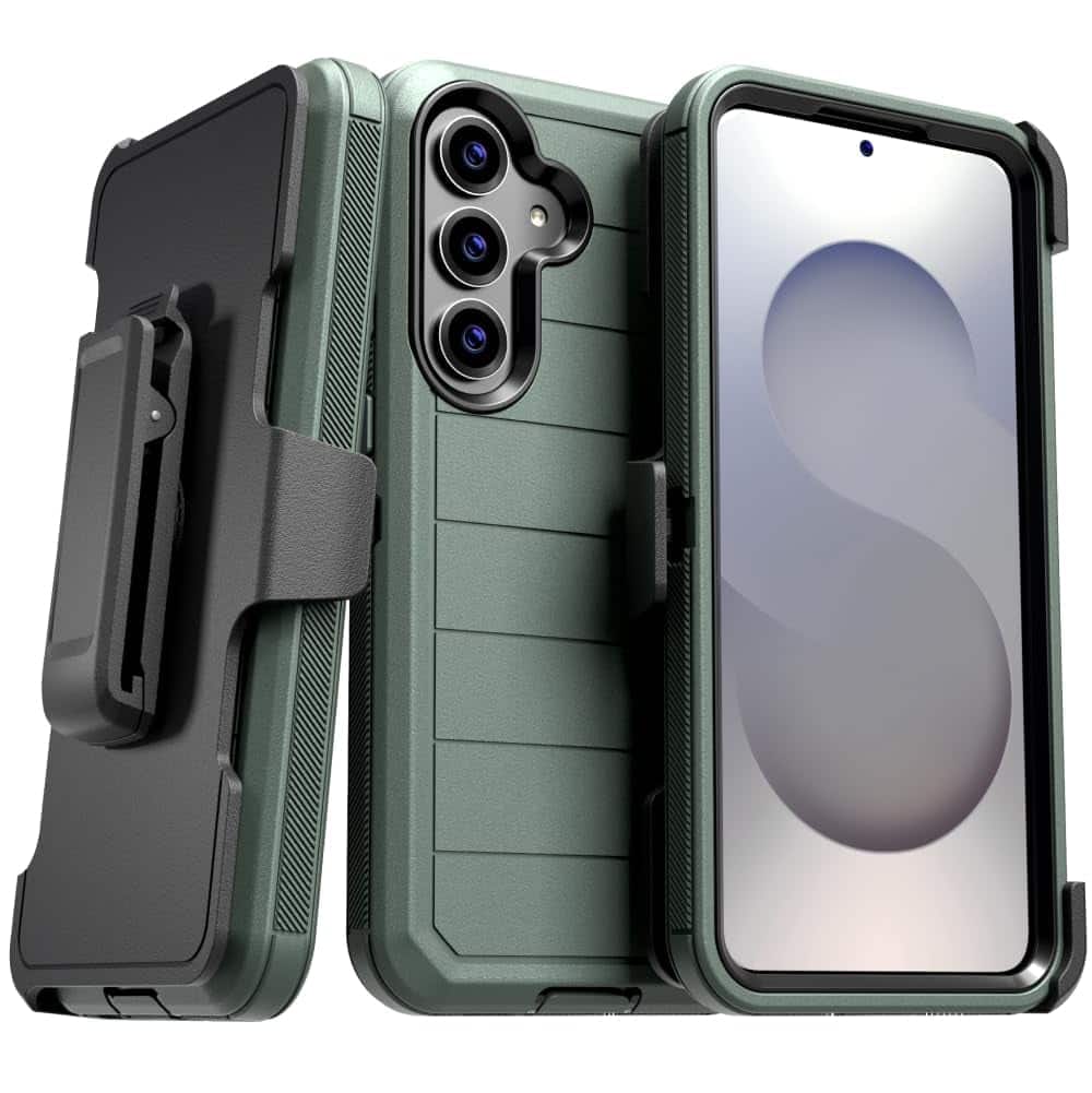 RomeTech - Defender Case for Samsung Galaxy S25 FE (2025), Black / Green - Green Black