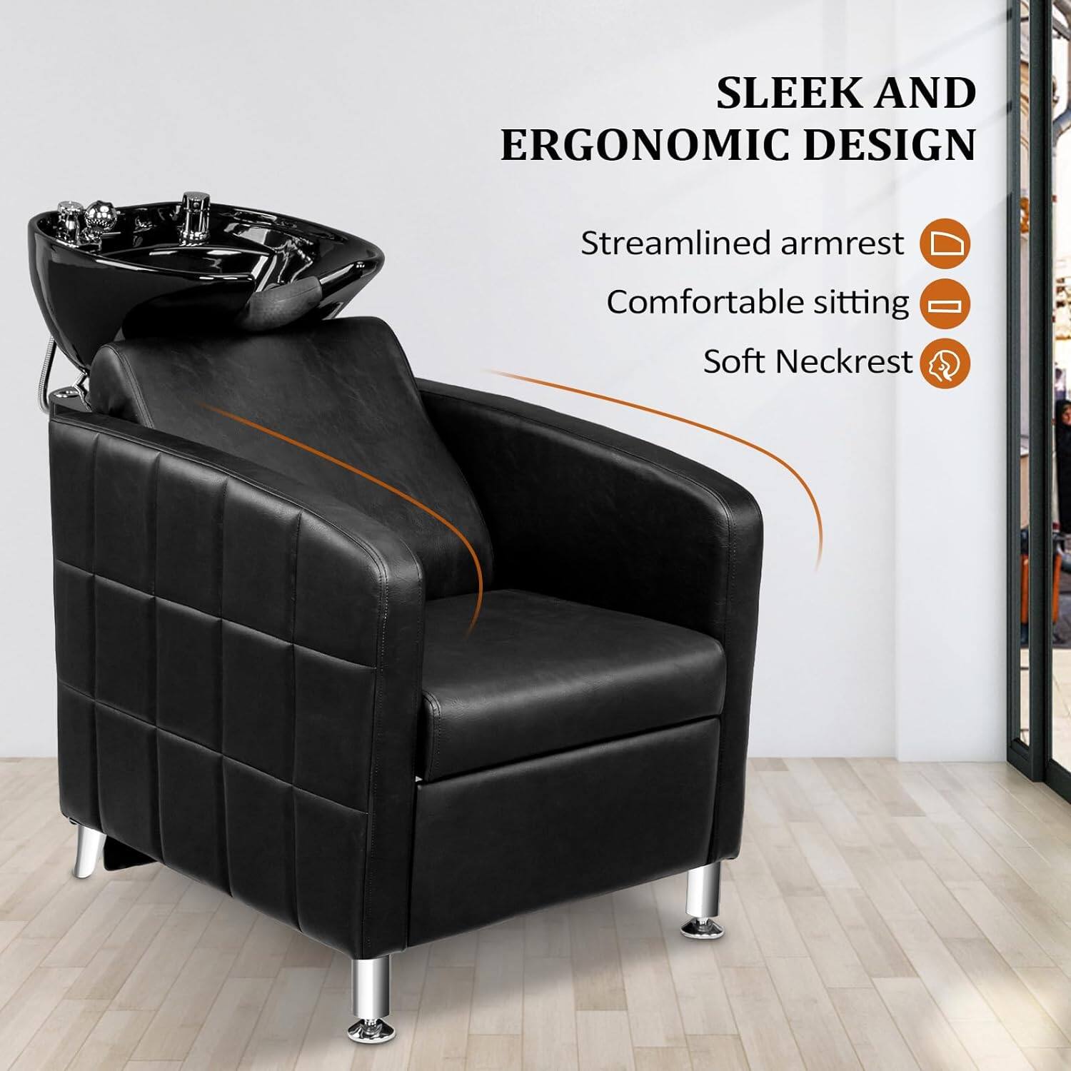 SLEEK AND ERGONOMIC DESIGN  
- Streamlined armrest  
- Comfortable sitting  
- Soft Neckrest