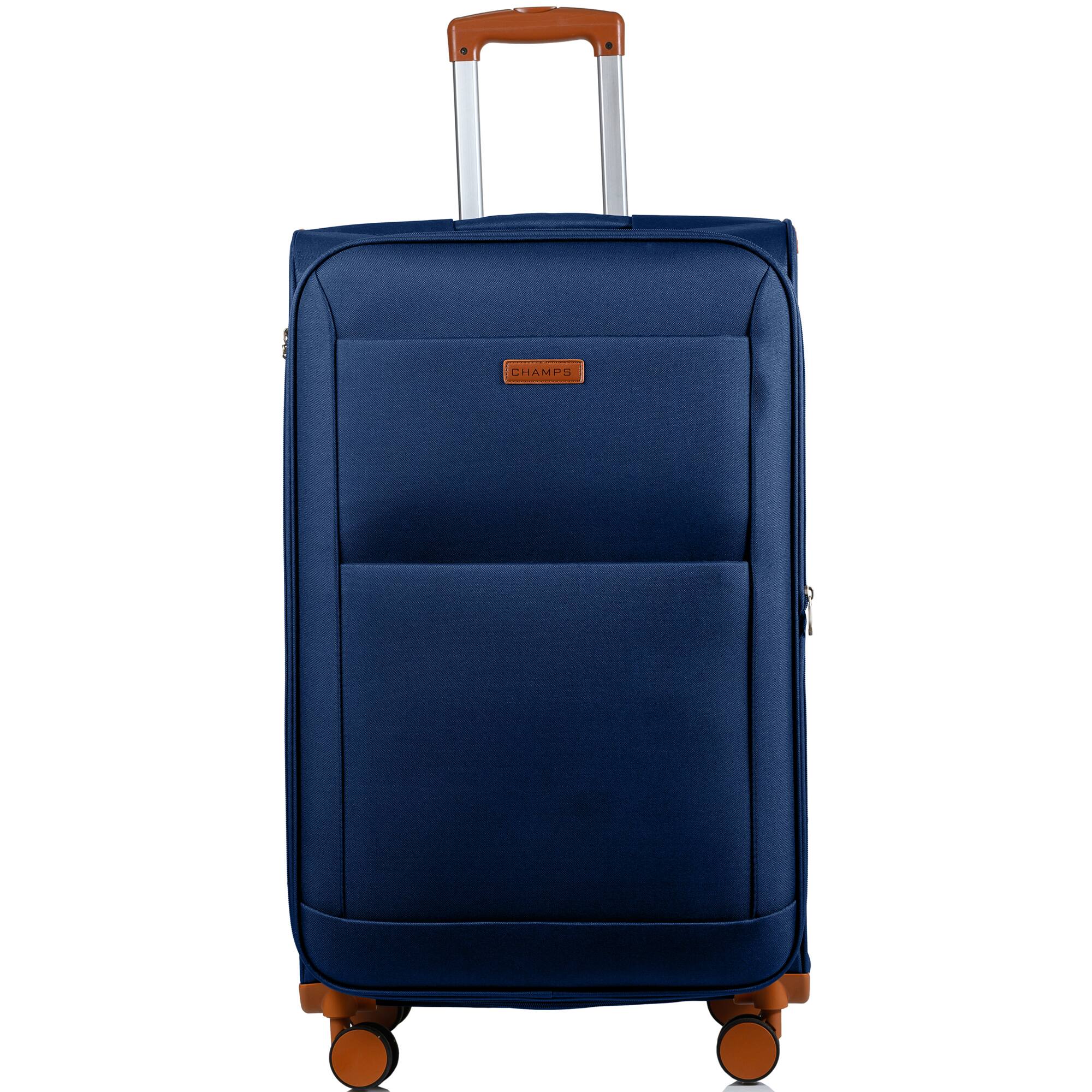 Angle. Champs - Classic Collection 3 Piece Soft Side Luggage Set - Navy.