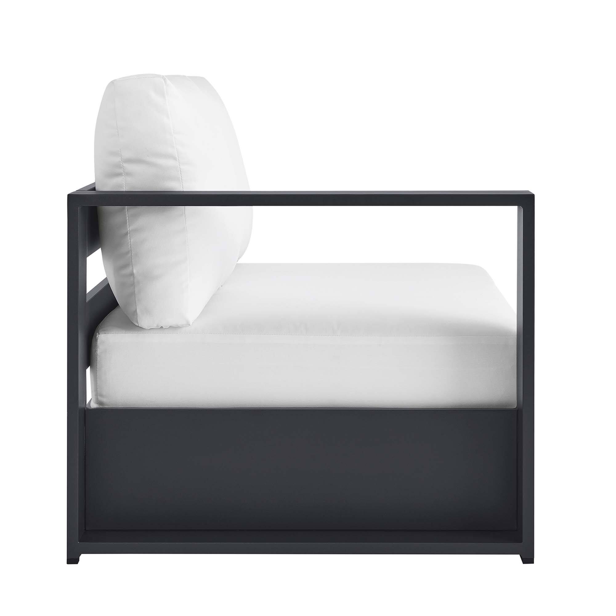 Alt View 2. Modway - Tahoe Outdoor Patio Powder-Coated Aluminum Modular Left-Facing Loveseat by Modway - Gray White.