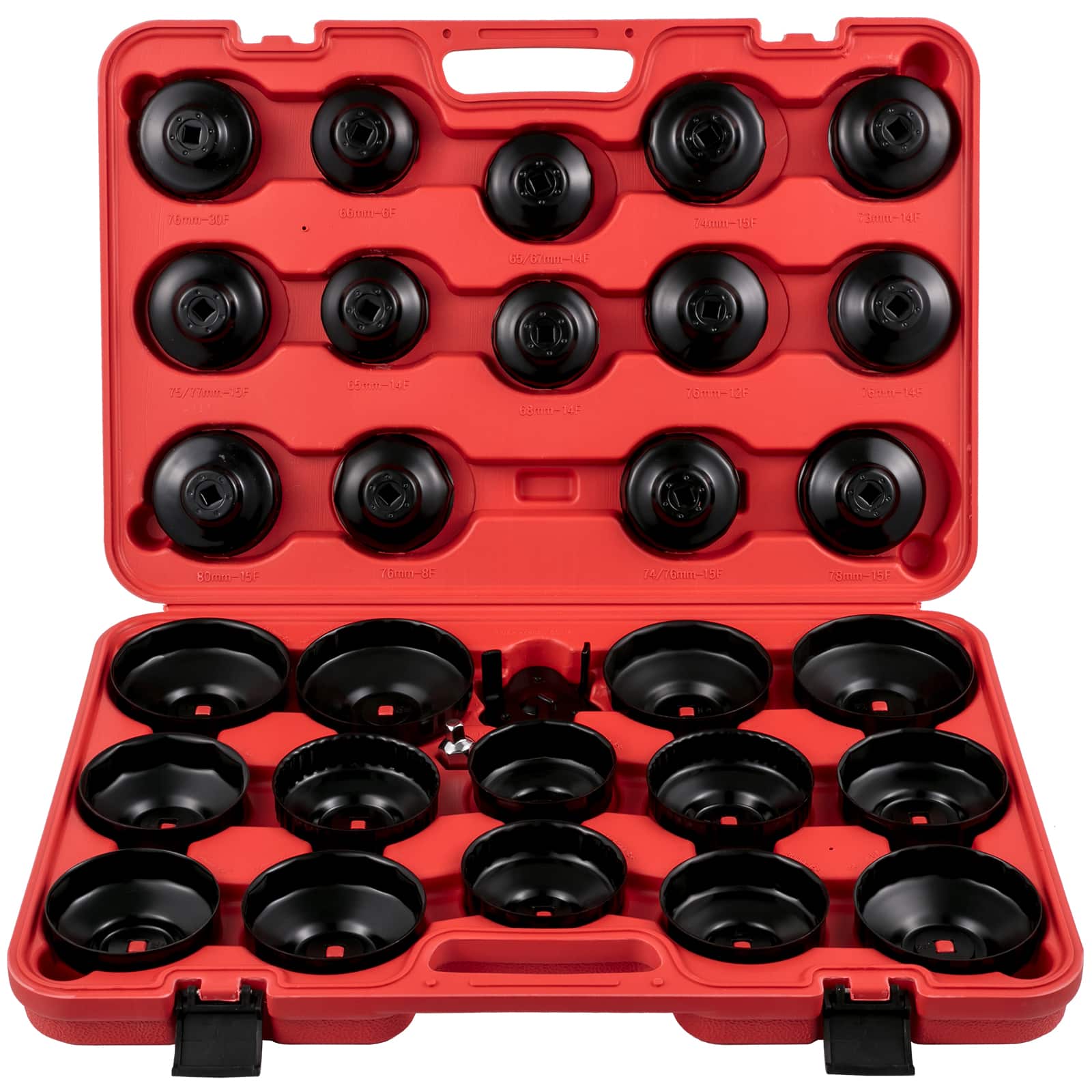 "VEVOR - Oil Filter Socket Set, 30 Pcs Oil Filter Wrench Set, Sturdy Steel Oil Filter Socket, 3/8"" Oil Filter Socket, Oil Filter - Black;Red" price history on PriceWatchPro