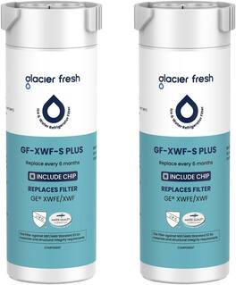 GLACIER FRESH - Water Filter Replacement for GE XWFE, XWF Refrigerator Filter(Built-in CHIP), NSF/ANSI 53, 2 Pack