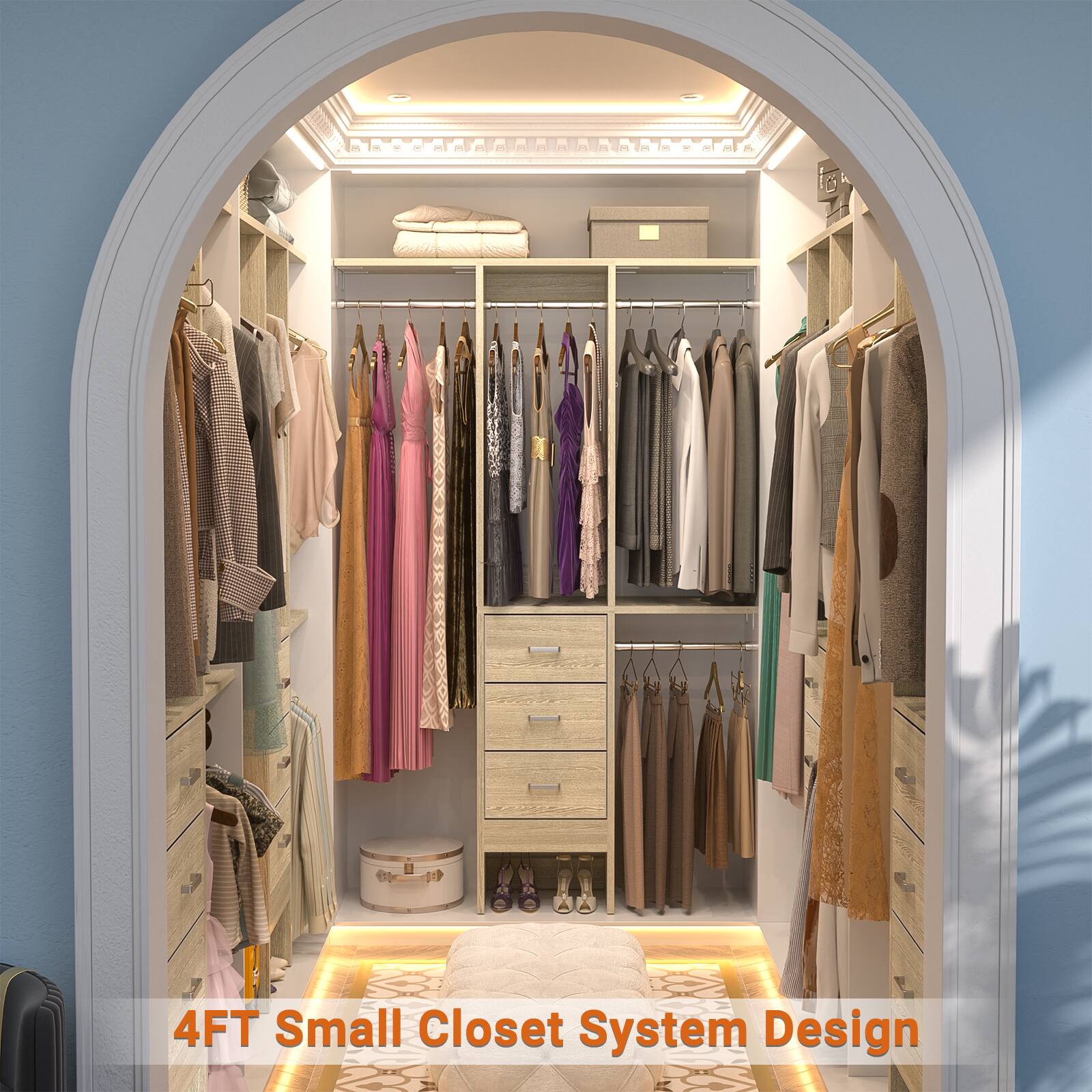 4FT Small Closet System Design