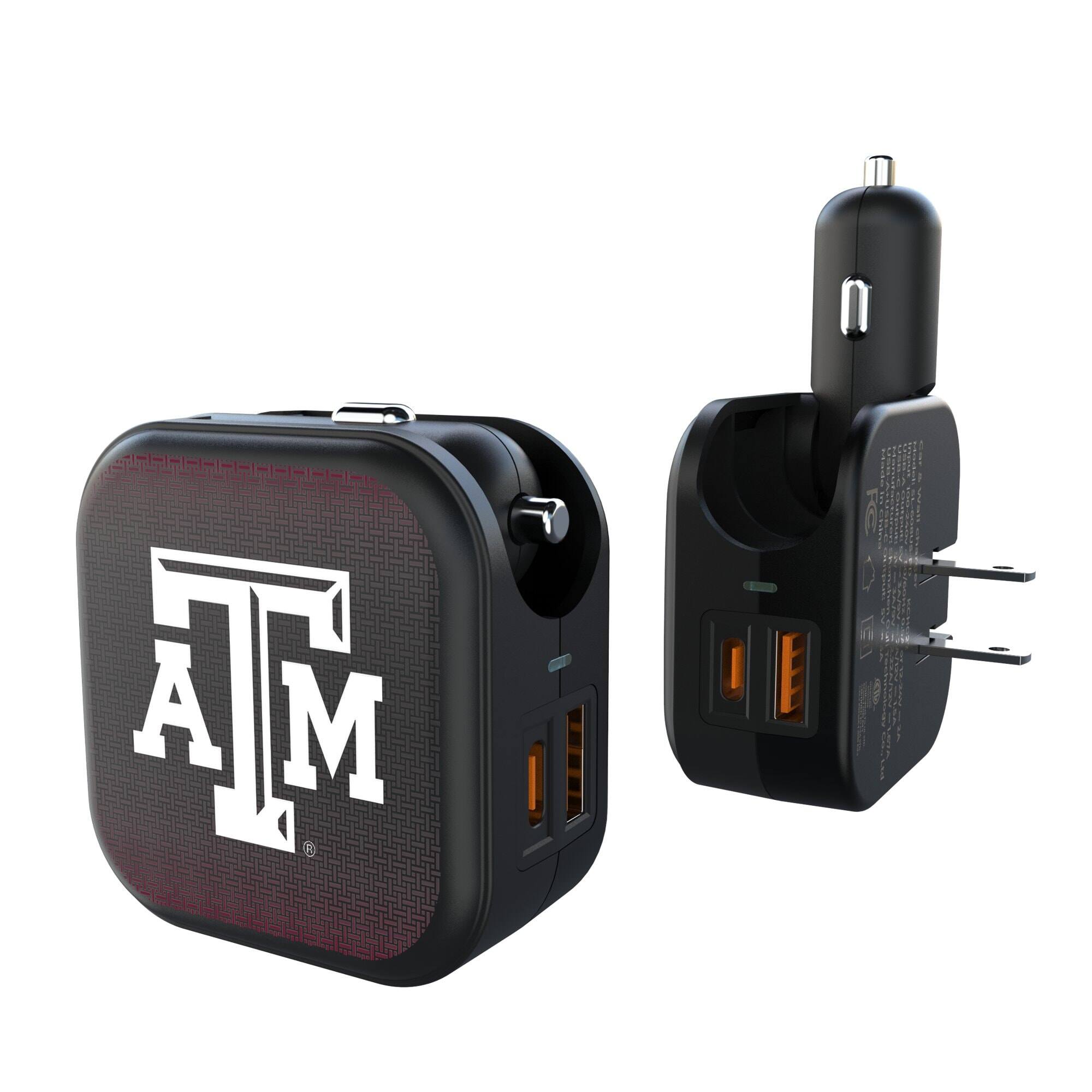 Front. Keyscaper - Texas A&M Aggies 2-in-1 USB A/C Charger - Black.