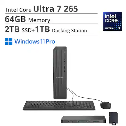 Intel Core Ultra 7 265
64GB Memory
2TB SSD + 1TB Docking Station
Windows 11 Pro
Lenovo