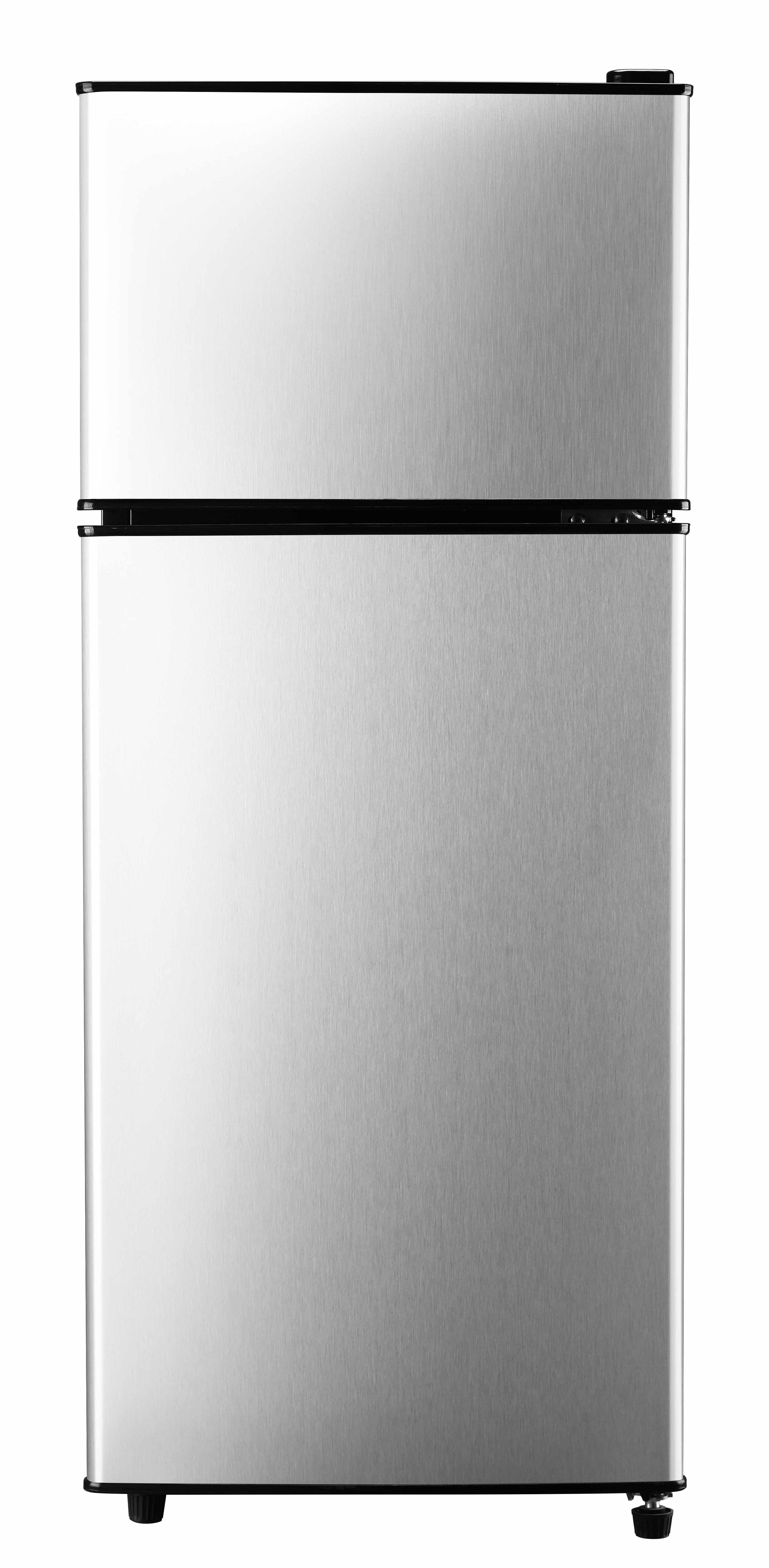 Alt View 4. Loheer - 3.2 Cu. Ft. 2-Door Compact Mini Fridge with Separate Freezer & LED Light - SILVER.