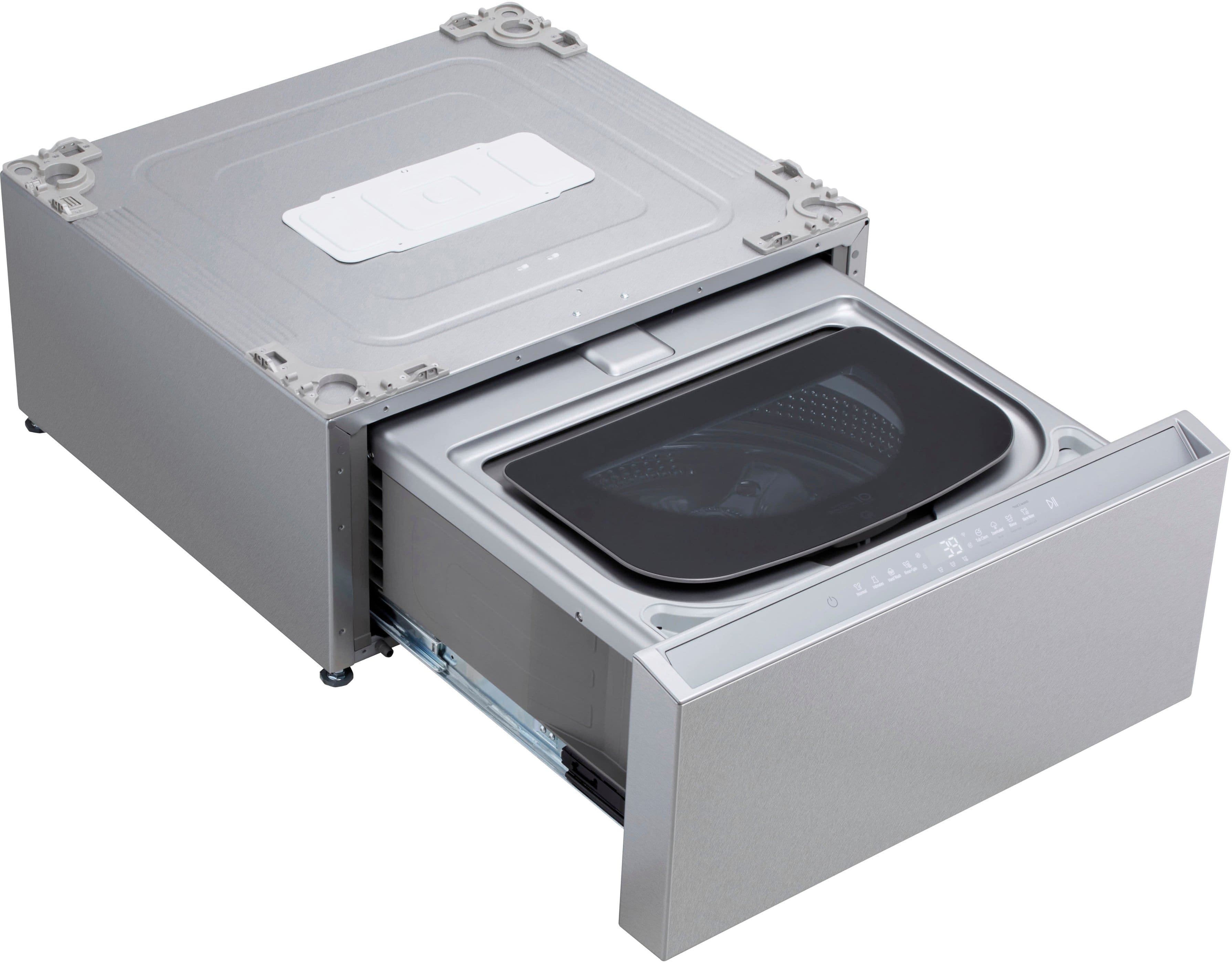 Alt View 7. LG - SIGNATURE SideKick 1.0 Cu Ft Top Load Pedestal Washer with Dual LED Display - Brushed Platinum Steele.