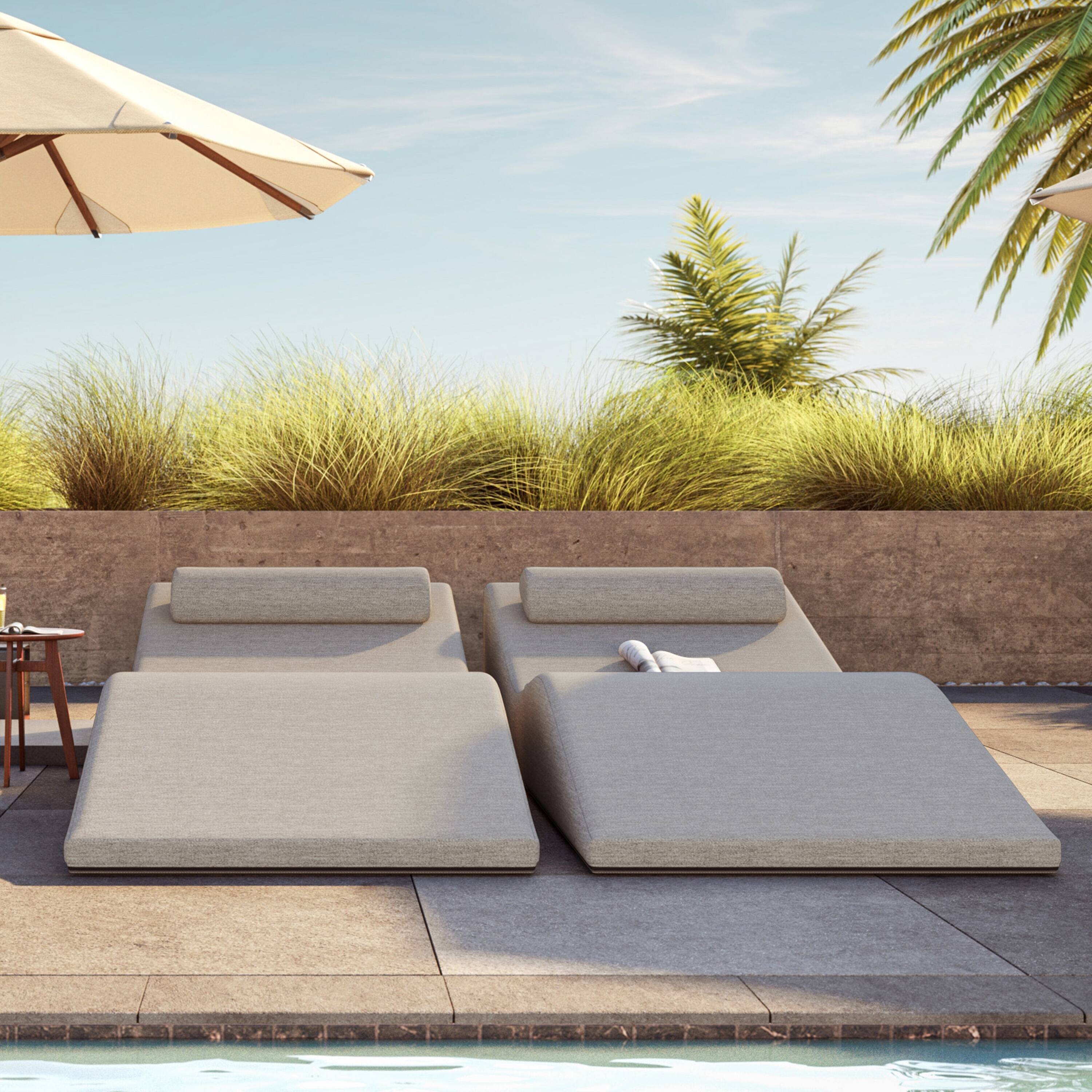 Alt View 1. Jaxx - Jaxx Clermont Sun Lounger - Luxurious Waterproof Poolside Lounge & Outdoor Chaise - Sunbrella Granite - Marine Grade Vinyl.