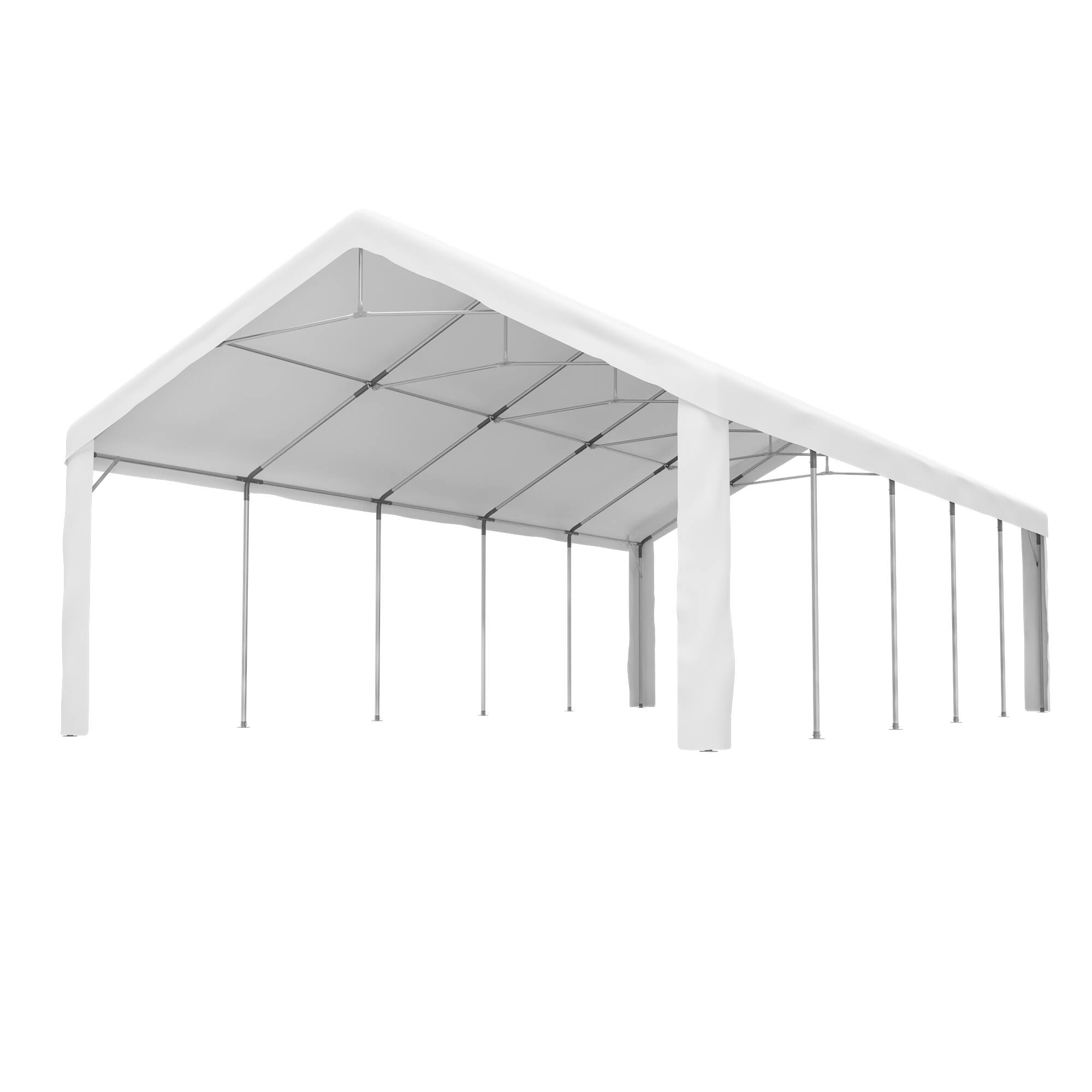 Alt View 8. Mondawe - 16x32 FT Carport Canopy, Portable Metal Carport Garage with Removable Waterproof Cover & Sidewalls - White.