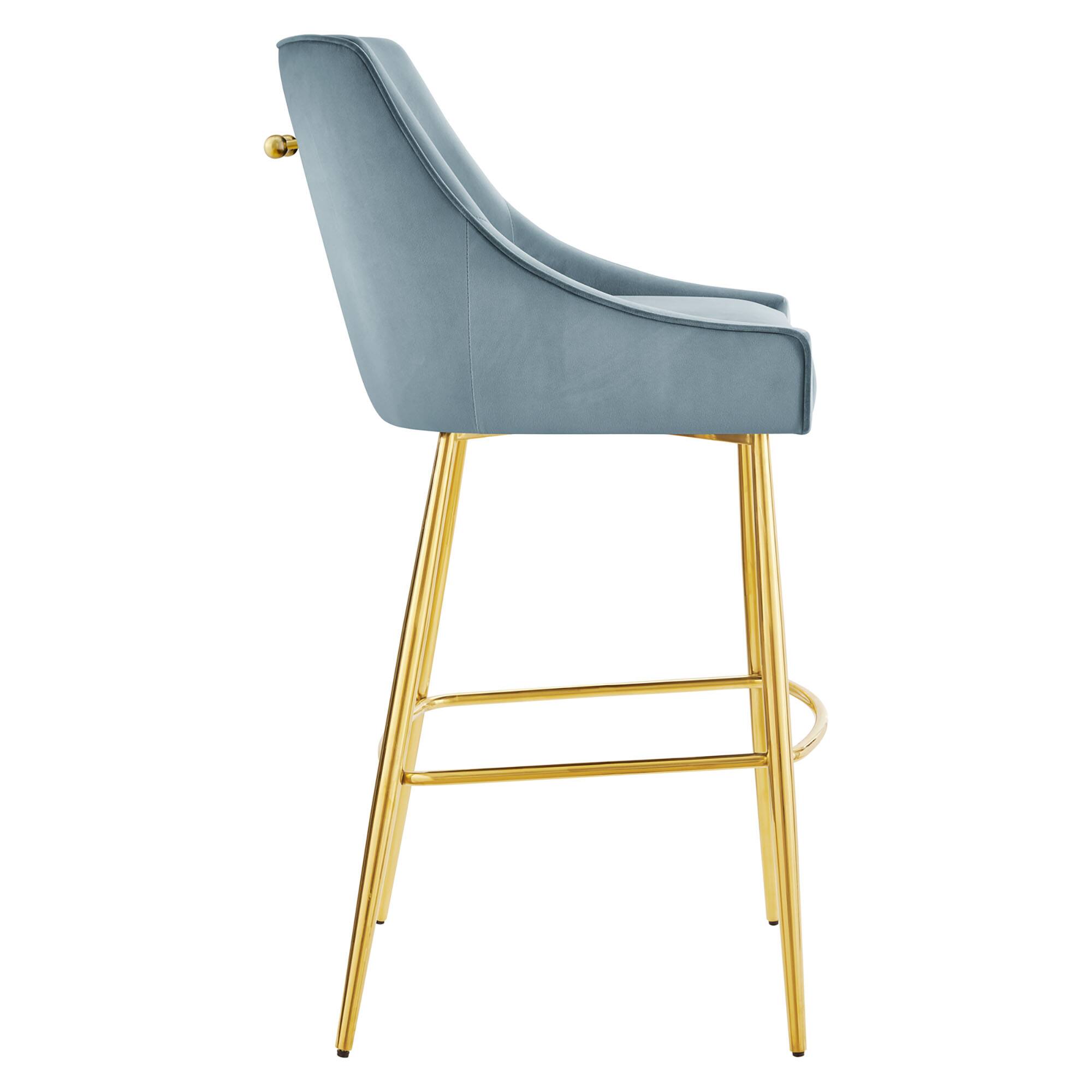 Alt View 1. Modway - Discern Performance Velvet Bar Stool by Modway - Light Blue.