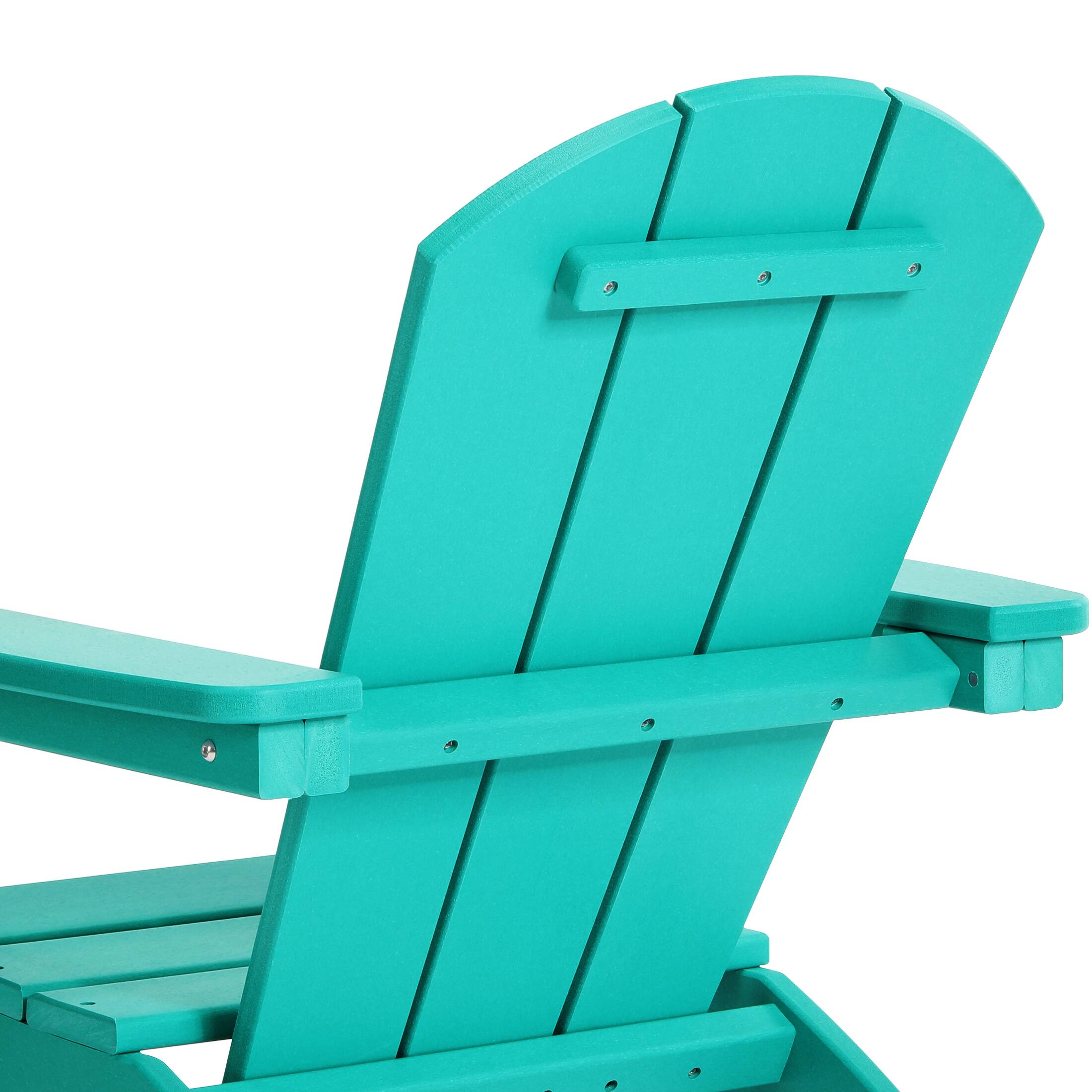 Alt View 3. WestinTrends - WestinTrends Malibu 3-Piece Kids HDPE Adirondack Chairs Set with Square Side Table and Cup Holders - Turquoise.