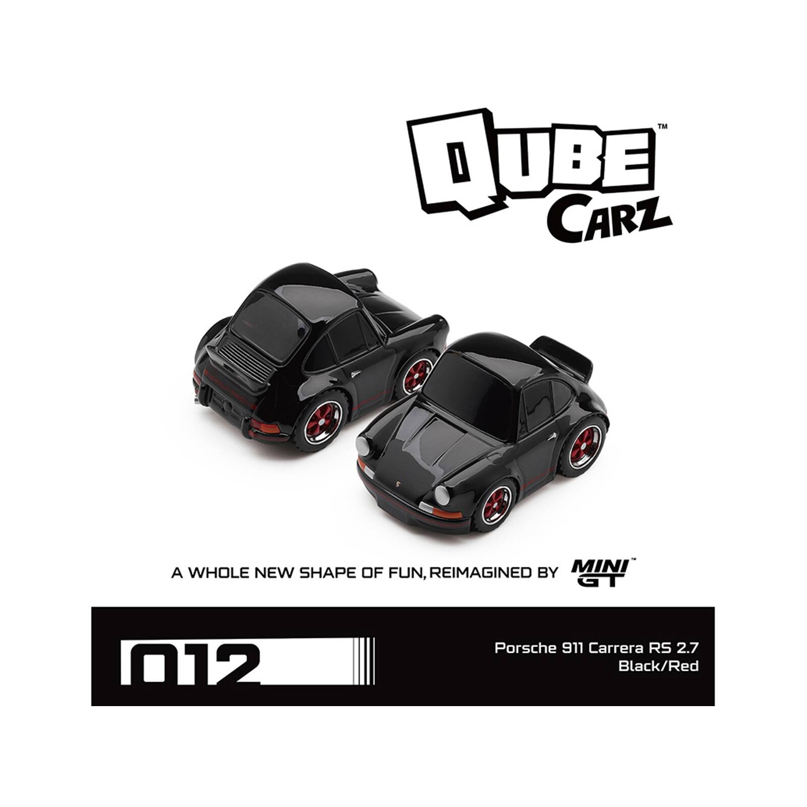 TM QUBE CARZ  
MINI A WHOLE NEW SHAPE OF FUN, REIMAGINED BY GT  
012  
Porsche 911 Carrera RS 2.7 Black/Red