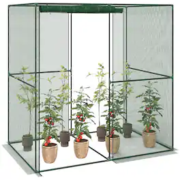 Outsunny - 6' x 4' x 6' Crop Cage, Plant Protection Tent with Zippered Doors for Vegetable Garden, Backyard, Green