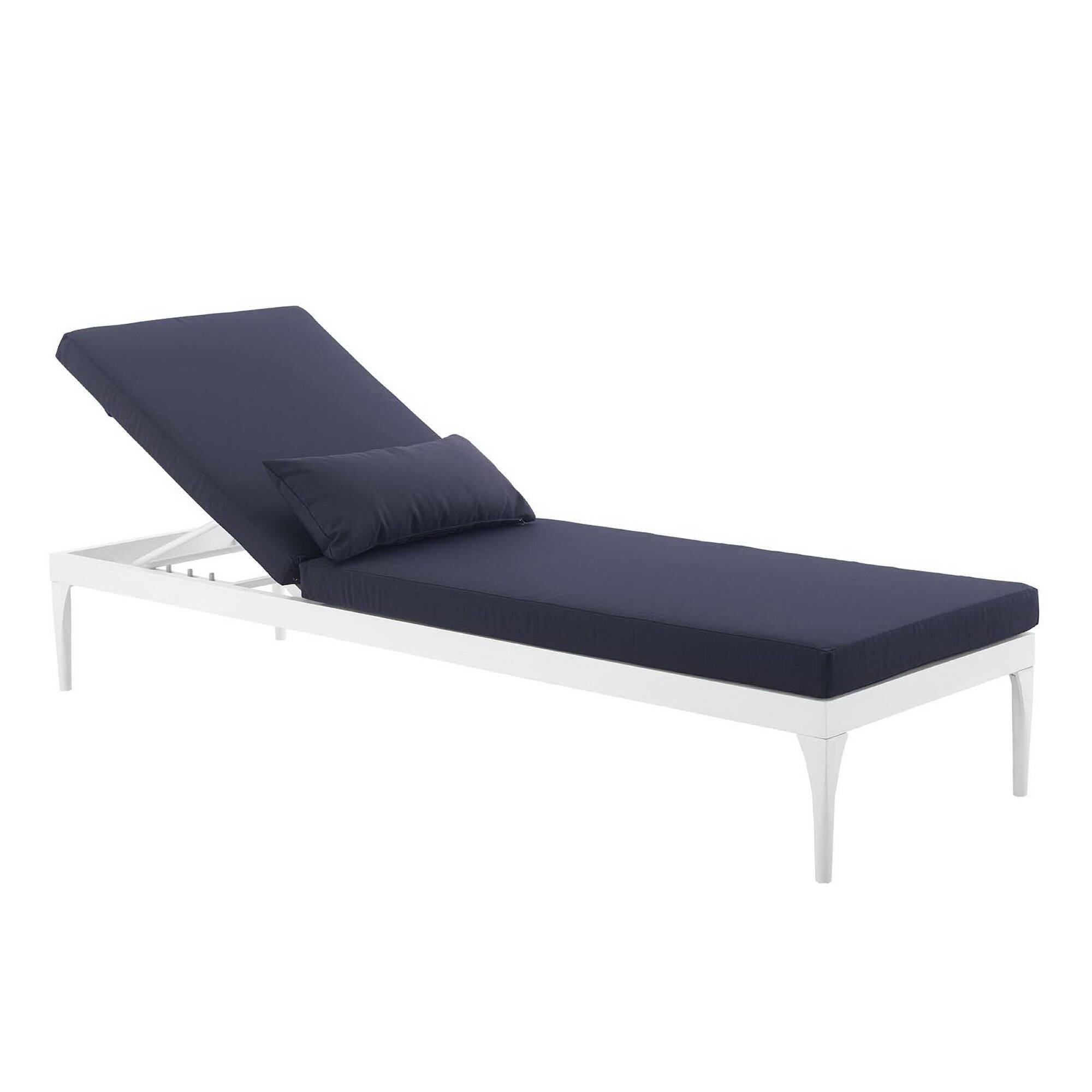 Back. Modway - Perspective Cushion Outdoor Patio Chaise Lounge Chair by Modway - White Navy.