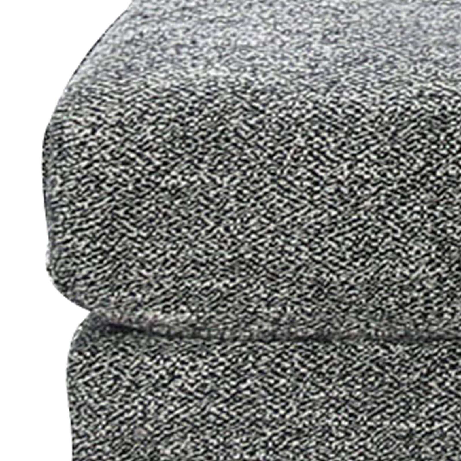 Alt View 3. Manhattan Lane - Fabric Upholstered Wooden Ottoman with Tapered Legs - Gray.