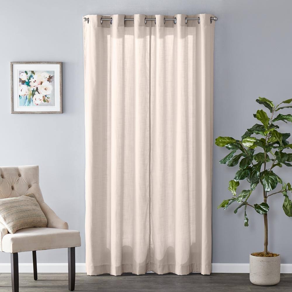 Angle. SKL Home - SKL Home Saturday Knight Ltd Raine Light Filtering Sophisticated SunSafe Window Curtain Panel - 40" x 95" Linen - Linen.