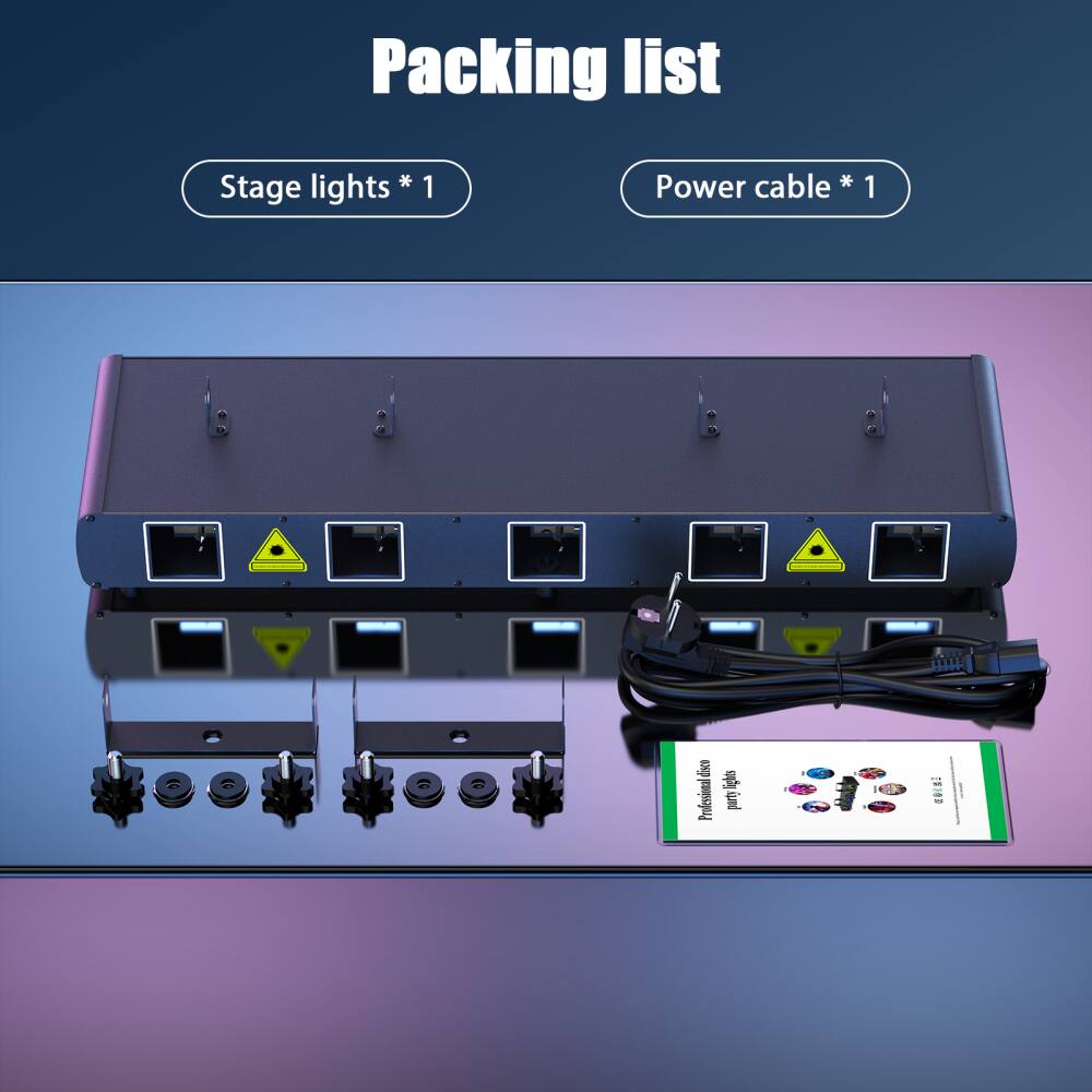 Packing list

- Stage lights * 1
- Power cable * 1