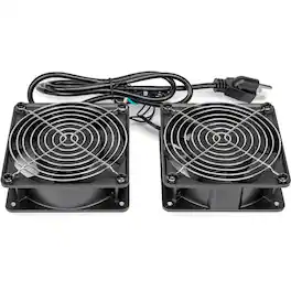 Rocstor - Fan Set for SolidRack 6U/9U/12U Racks - 2 Pack - Black
