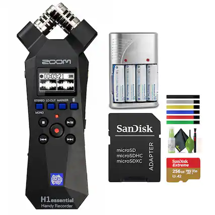 ZOOM H1 Essential Handy Recorder
- 00:03:21
- STEREO LO CUT MARKER
- MONO
Memory Free
- 1.2V 3518
- 1.2V 3150
- 1.2V 3150
SanDisk microSD microSDHC ADAPTER microSDXC
SanDisk Extreme 256GB V30 A2 H1
32bit Float Recording
Memory Free
- 1.2V 3518
- 1.2V 3150
- 1.2V 3150