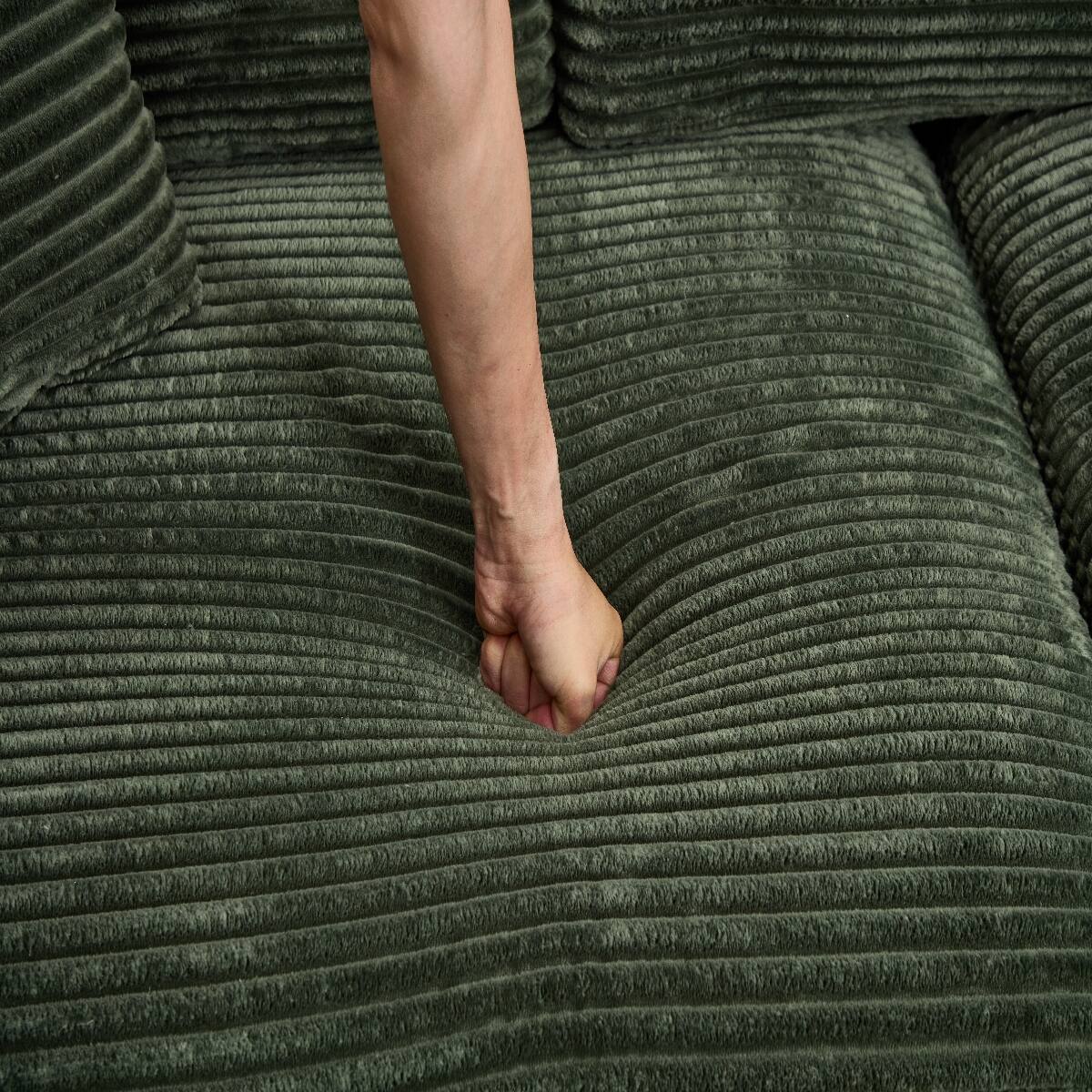 Alt View 1. Ropilly - Ropilly Modular Sectional Sofa, Deep Seat Convertible Sofa Bed, Green Corduroy Upholstered 4 Seat Couch - Green.