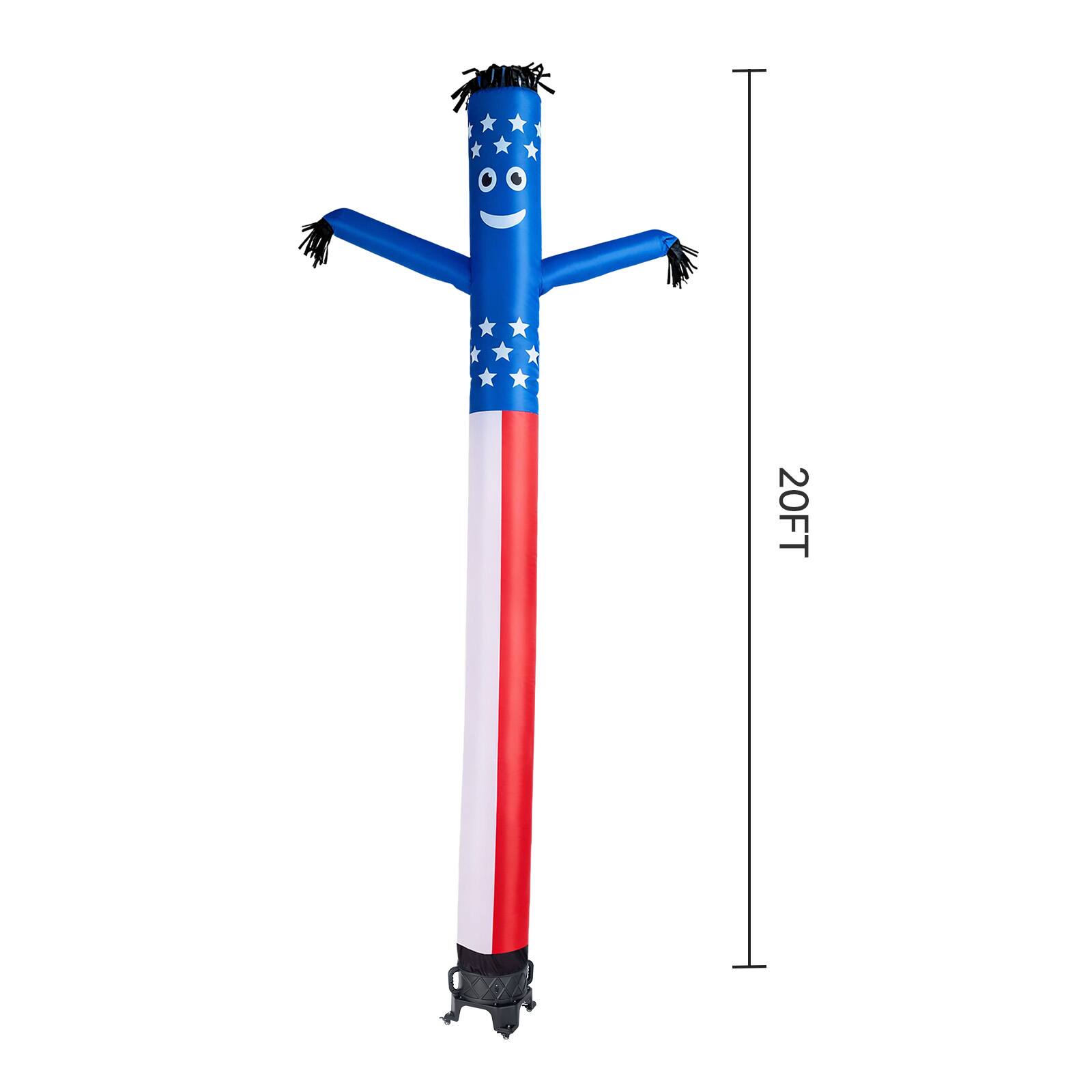 Alt View 4. VEVOR - Inflatable Tube Man with Blower, 20 ft Tall, Wacky Waving Wind Flying Inflatable Dancing Tube Guy with 1 HP IPX3 - Blue.