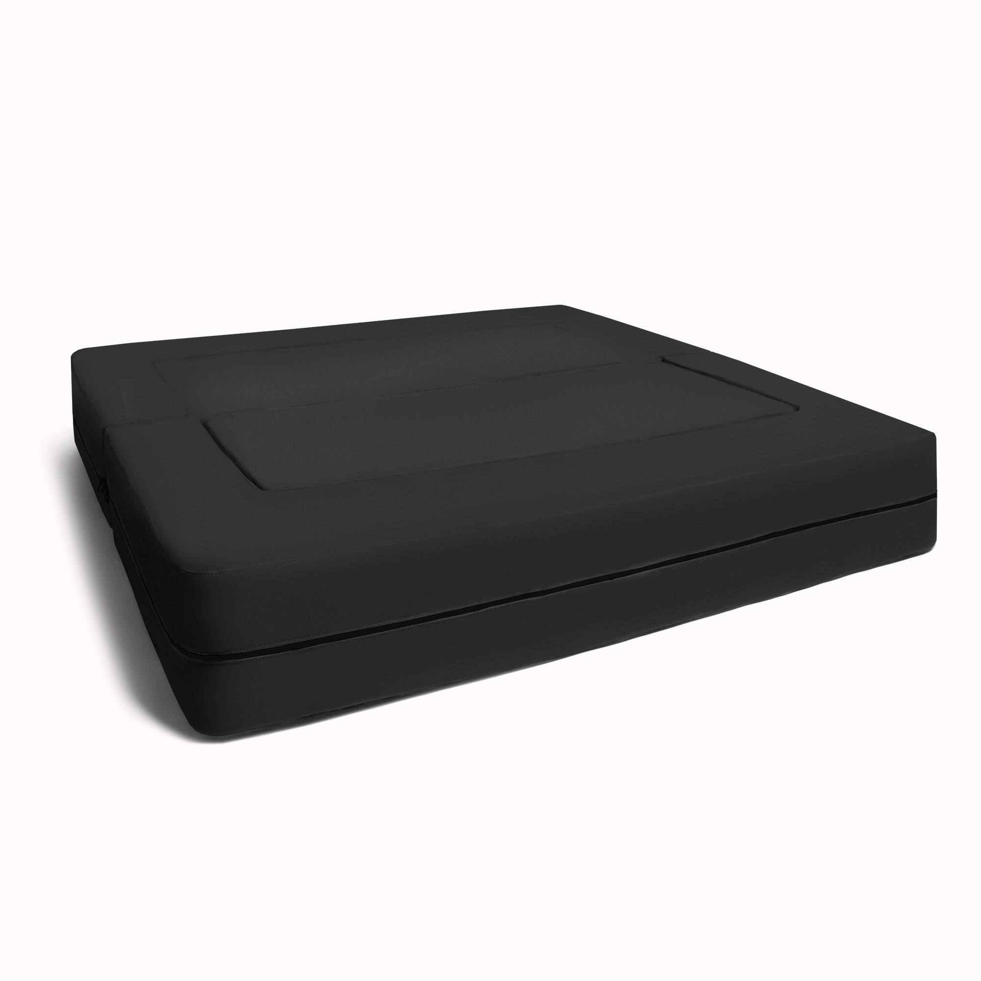 Angle. Jaxx - Jaxx Zipline Kids Sofa & Large Ottoman, 3 in 1 Fold Out Sofa, Big Kids Edition, Black - Black.