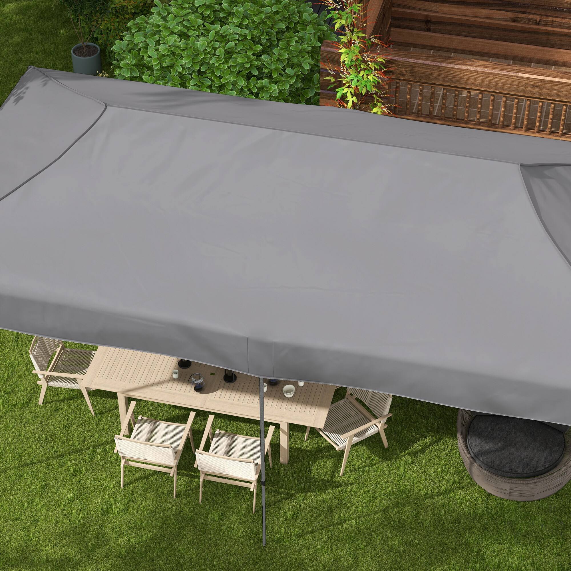 Alt View 8. Outsunny - 10' x 20' Pop Up Canopy Tent, Instant Sun Shelter with 3-Level Adjustable Height - Gray.