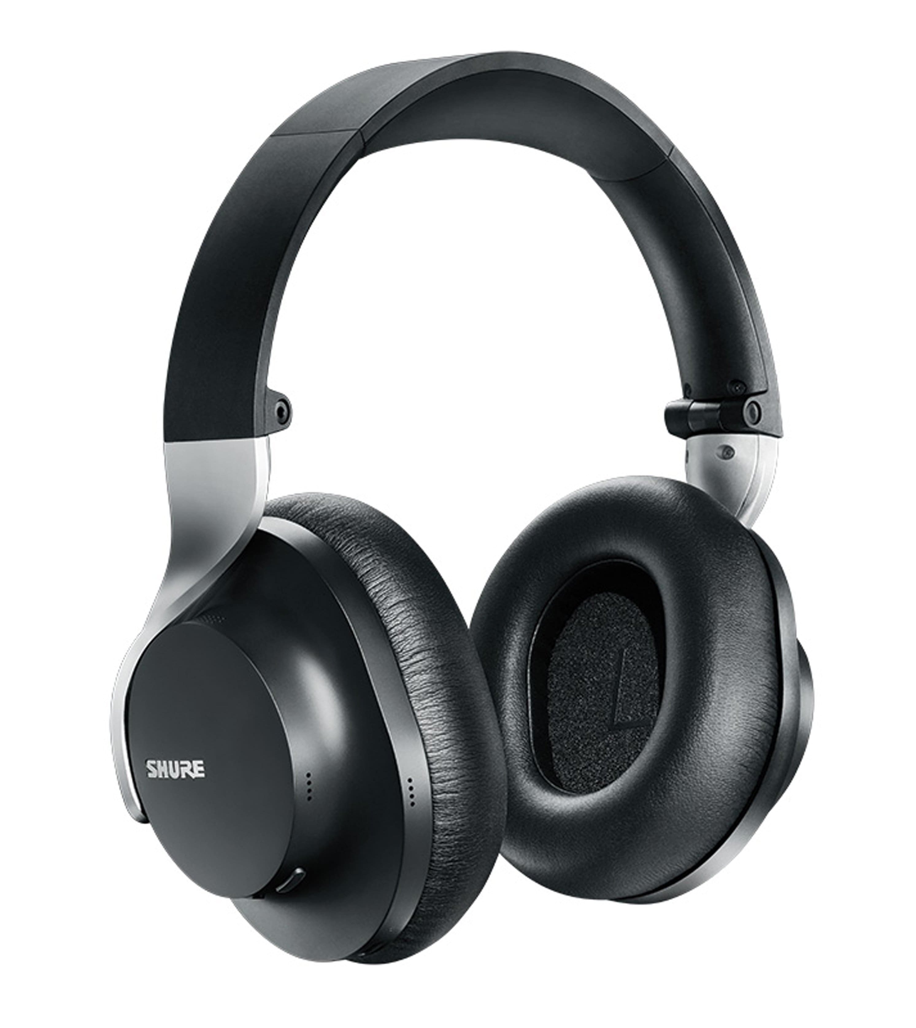 Front. Shure - AONIC 40 Premium Wireless Headphones - Black.