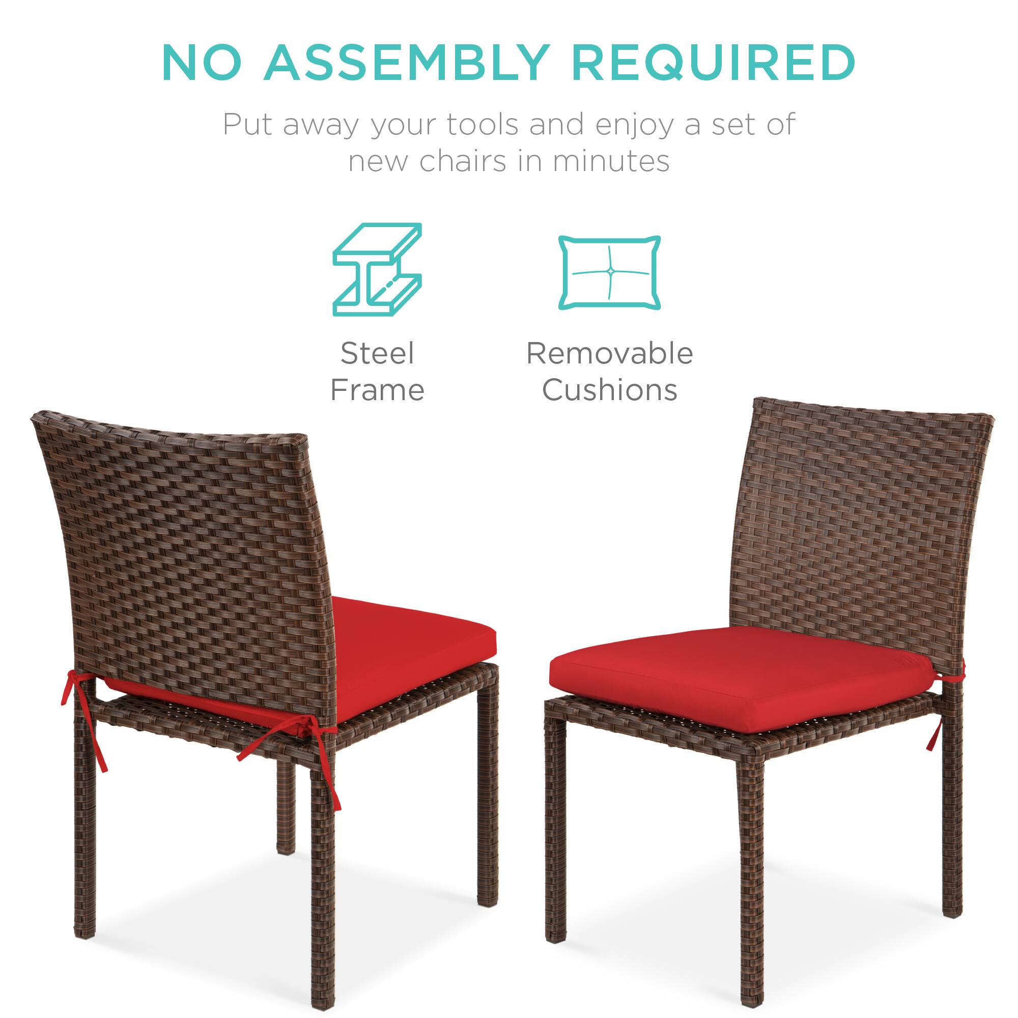 NO ASSEMBLY REQUIRED

Put away your tools and enjoy a set of new chairs in minutes

Steel Frame

Removable Cushions