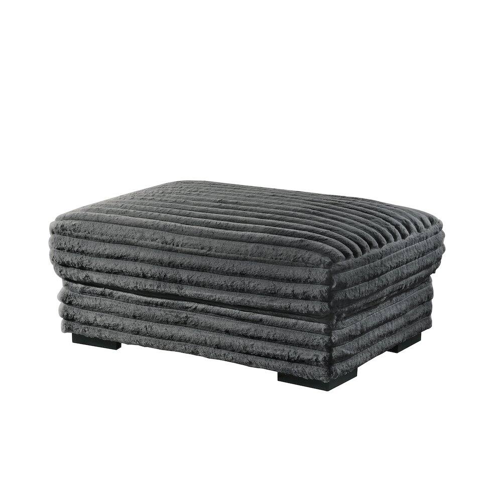 Front. New Classic Furniture - Embrace 41" Fabric Ottoman - Grey.