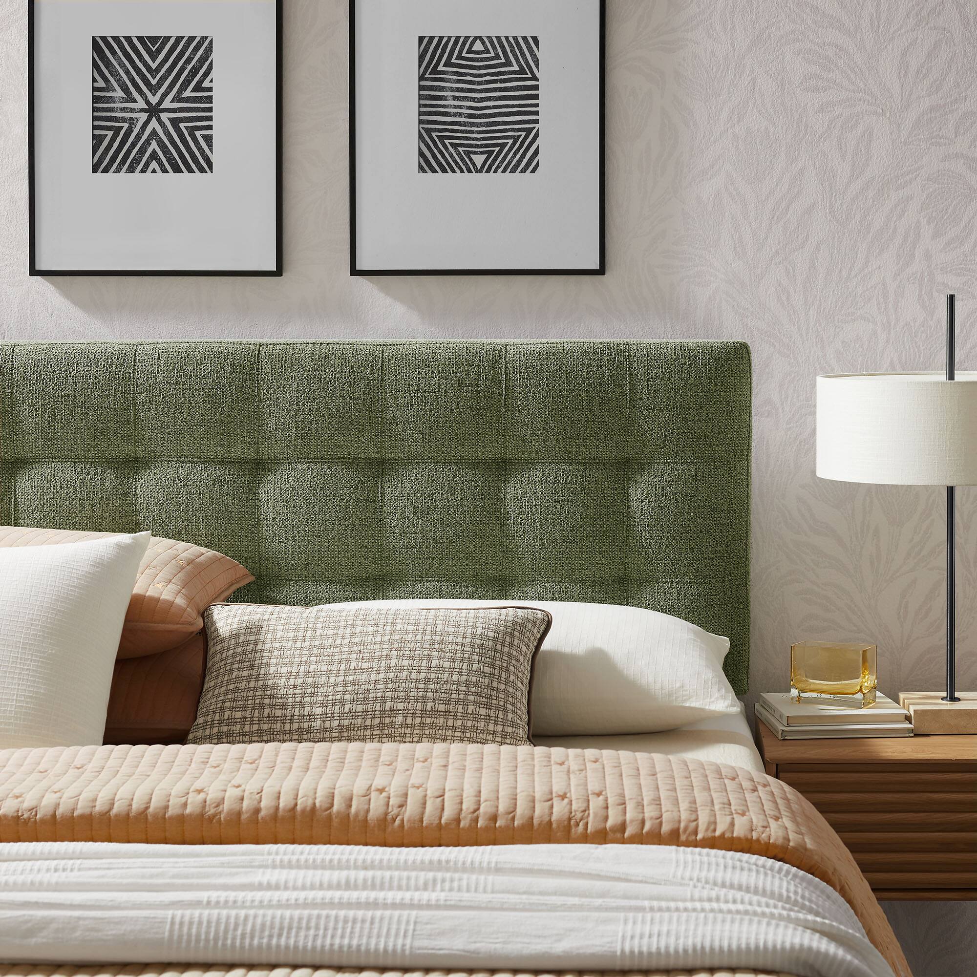 Alt View 1. Modway - Lily Upholstered Fabric Headboard by Modway - Leaf.