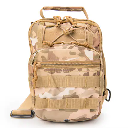 Front. Rattlesnake Tactical - Rattlesnake Tactical Sling Pack with Pistol Retention System, CP Camo - CP Camo.