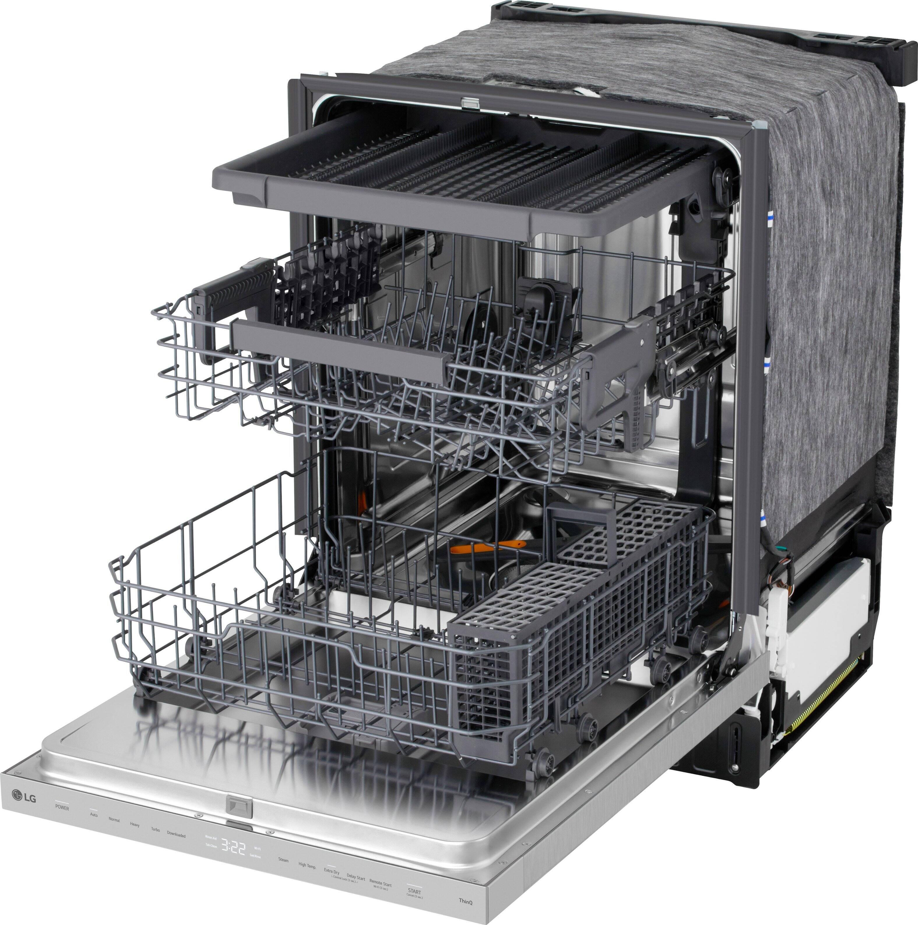 Alt View 13. LG - FlushFit 24" Top Control Smart Built-In Stainless Steel Tub Dishwasher with 3rd Rack, AutoVent Dry and 46dBA - PrintProof Stainless Steel.