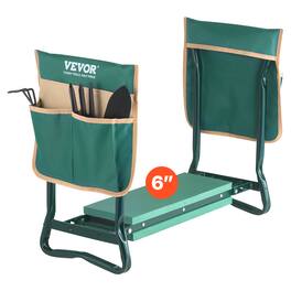 VEVOR - Garden Kneeler and Seat, 6 in Wide Kneeling Pad, Heavy Duty Garden Kneeling Stool, Folding Garden Seat with 2 Tool Bags - Green