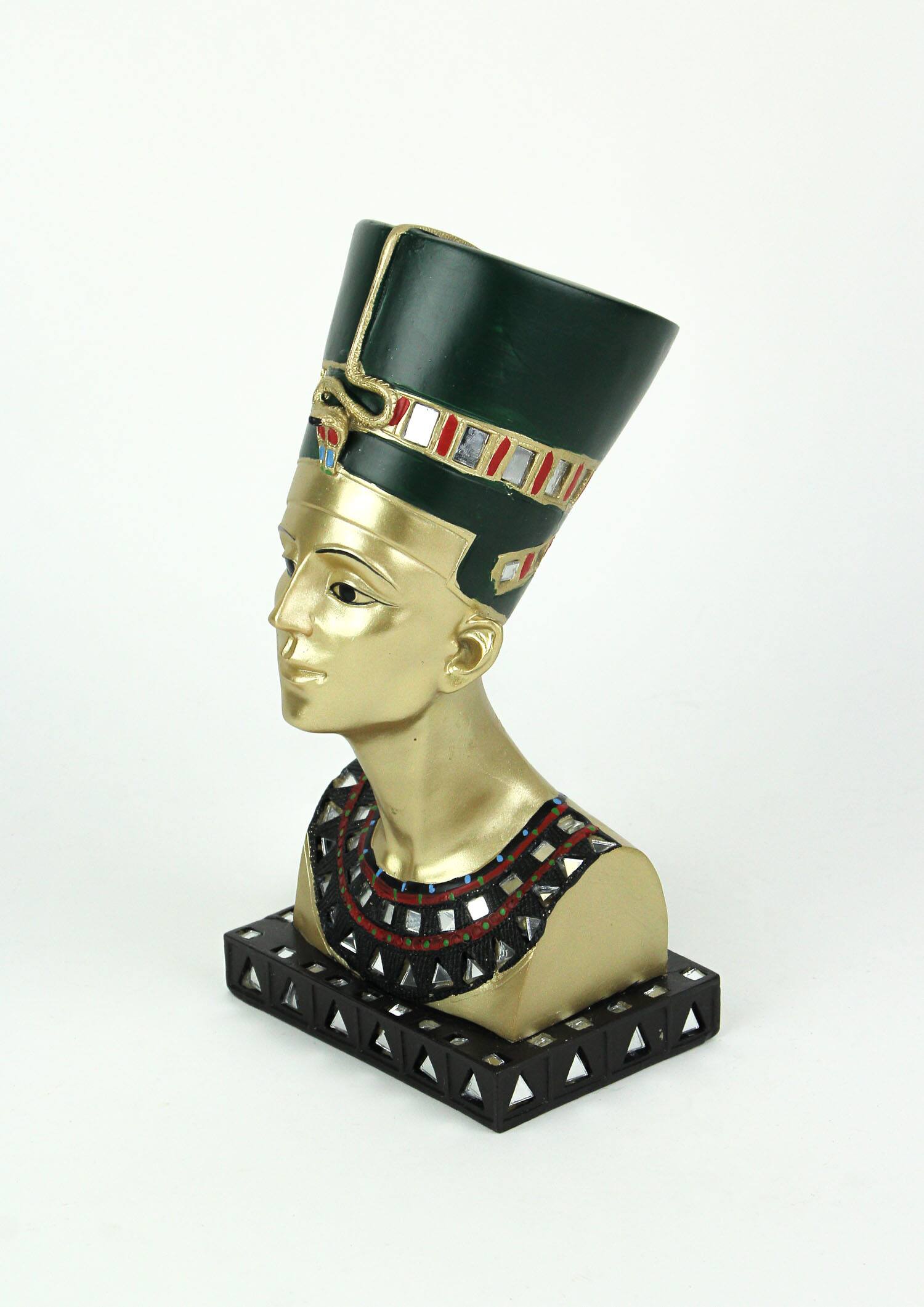 Alt View 1. Everspring Import Co. - Golden Finished Ancient Egyptian Queen Nefertiti Bust Statue - Multicolored.