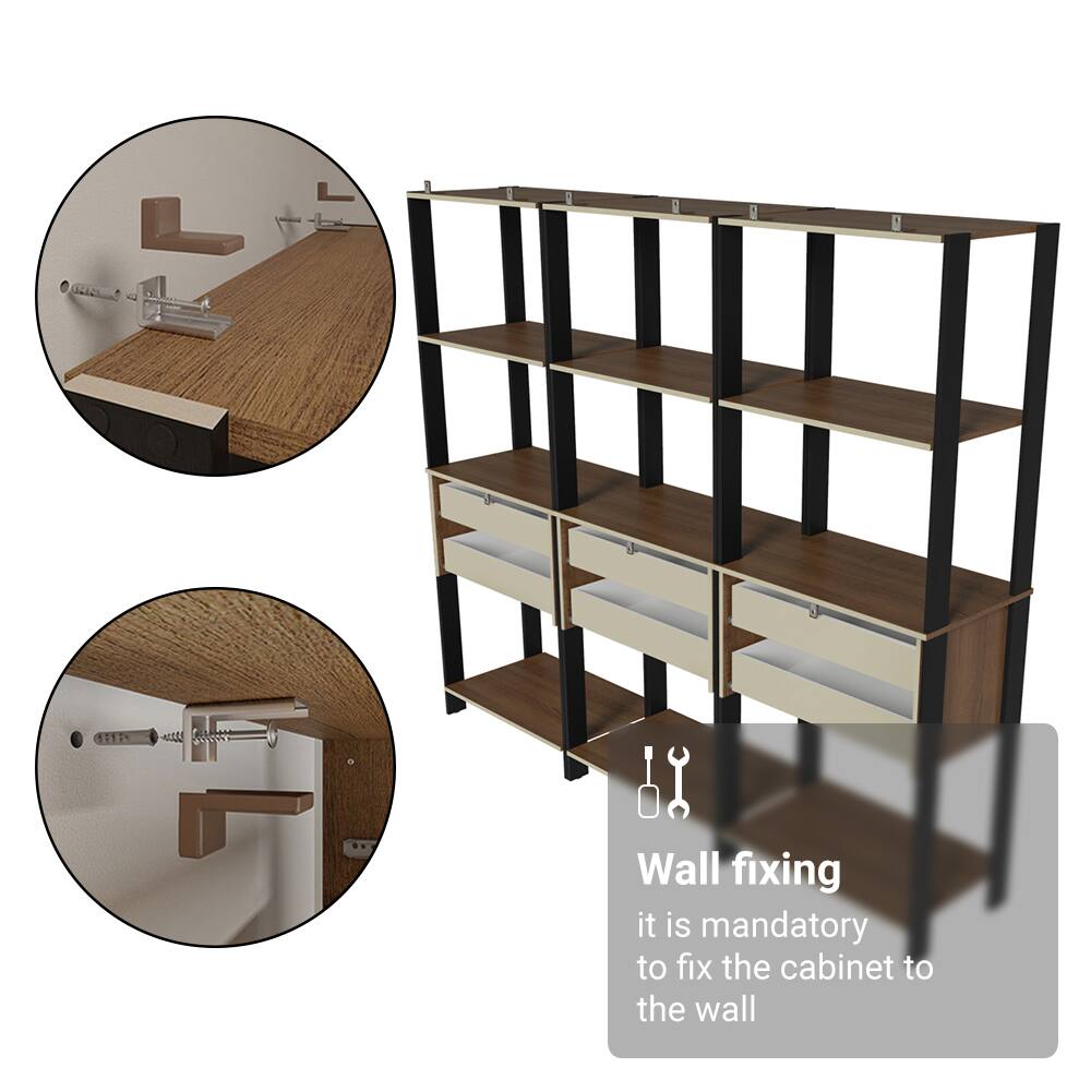 Wall fixing  
it is mandatory to fix the cabinet to the wall