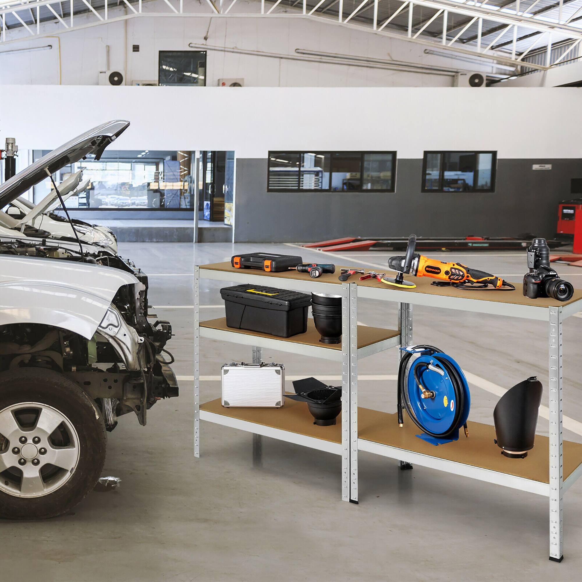 Alt View 8. Costway - Costway 72" Heavy Duty Steel 5 Level Garage Shelf Storage Adjustable Shelves - Silver.