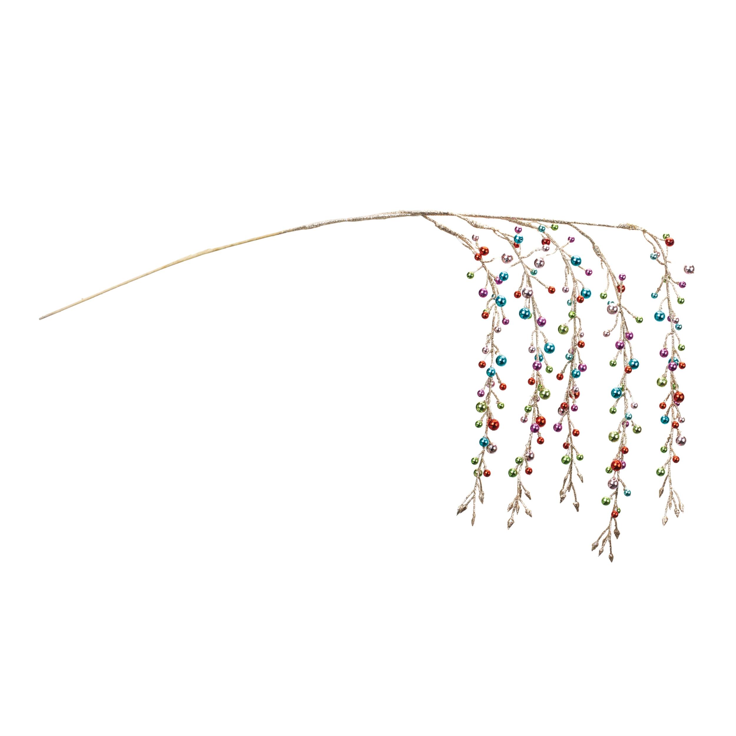 Angle. BreeBe - Hanging Bead Spray (Set of 2) - Gold, Pink.