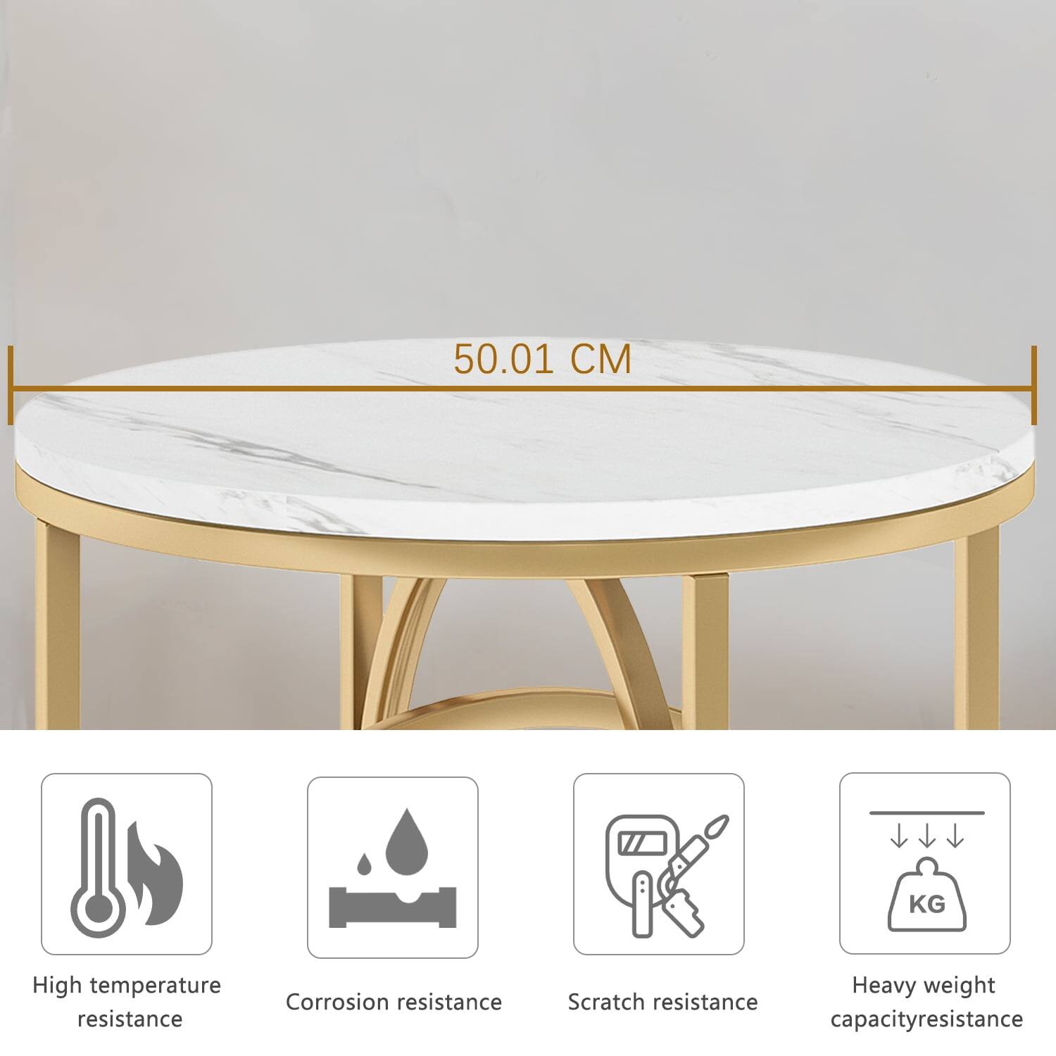 50.01 CM, High temperature resistance, Corrosion resistance, Scratch resistance, Heavy weight capacity resistance
