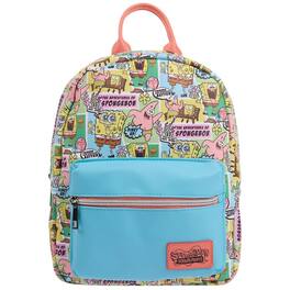 Bioworld Spongebob Squarepants Character All-Over Print 11" Mini Backpack - Multicolored
