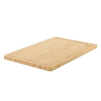 Front. Gibson - Gibson Home Forestview 18 x 12 Inch Rectangle Bamboo Cutting Board with Juice Grooves - Brown.