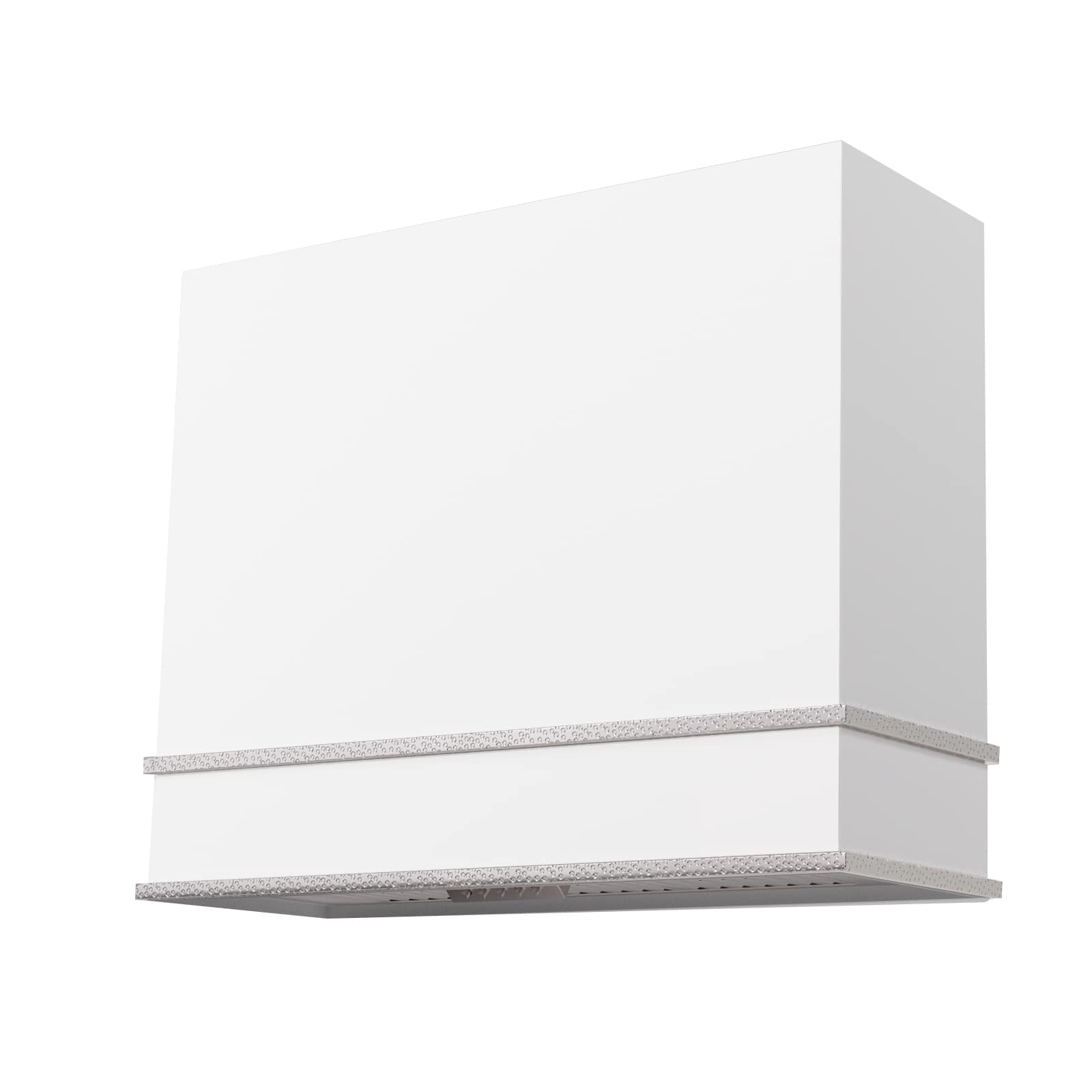 Akicon - 36 inches - Externally Vented - Wall Range Hood - White with Nickel