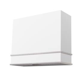 Akicon - 36 inches - Externally Vented - Wall Range Hood - White with Nickel