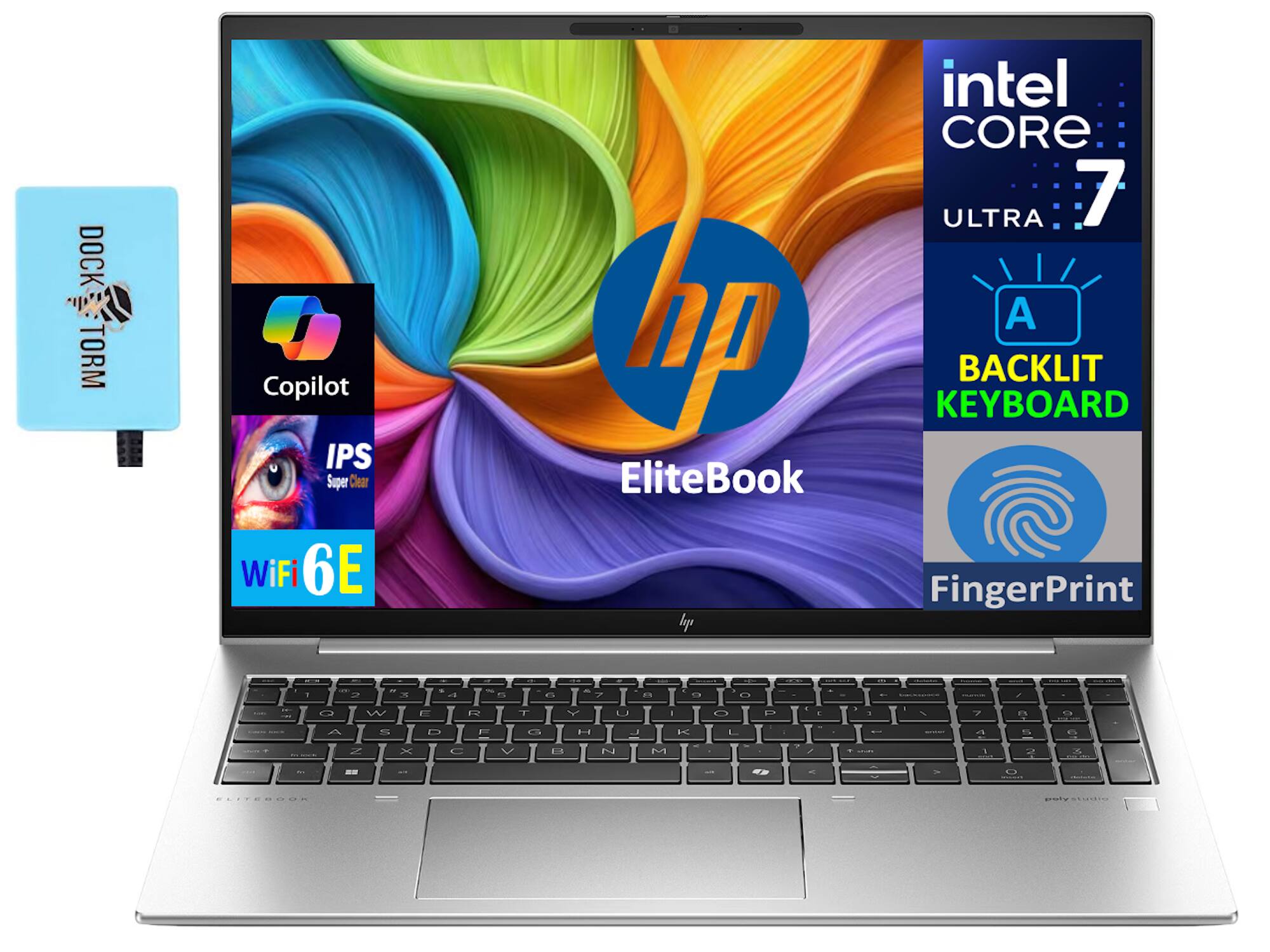 HP - EliteBook 860 Laptop 16.0 WUXGA (Intel Ultra 7 165U , 64GB DDR5, 2TB PCIe SSD, Win 11 Pro) w/USB Hub - Silver